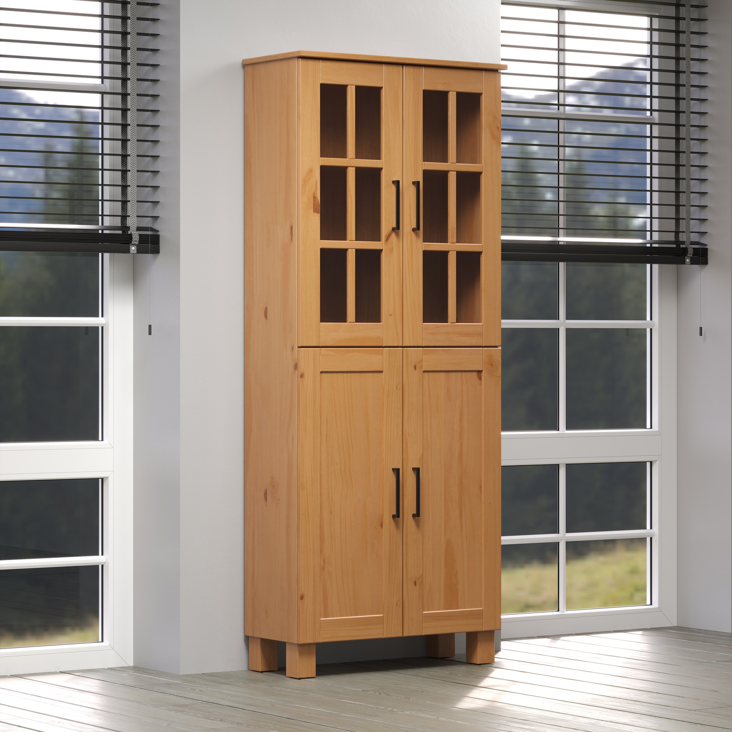 welltime Hochschrank »Ulea«, (1 St.), Breiter Badschrank aus Massivholz - Masse (B/T/H) 70/30/170 cm
