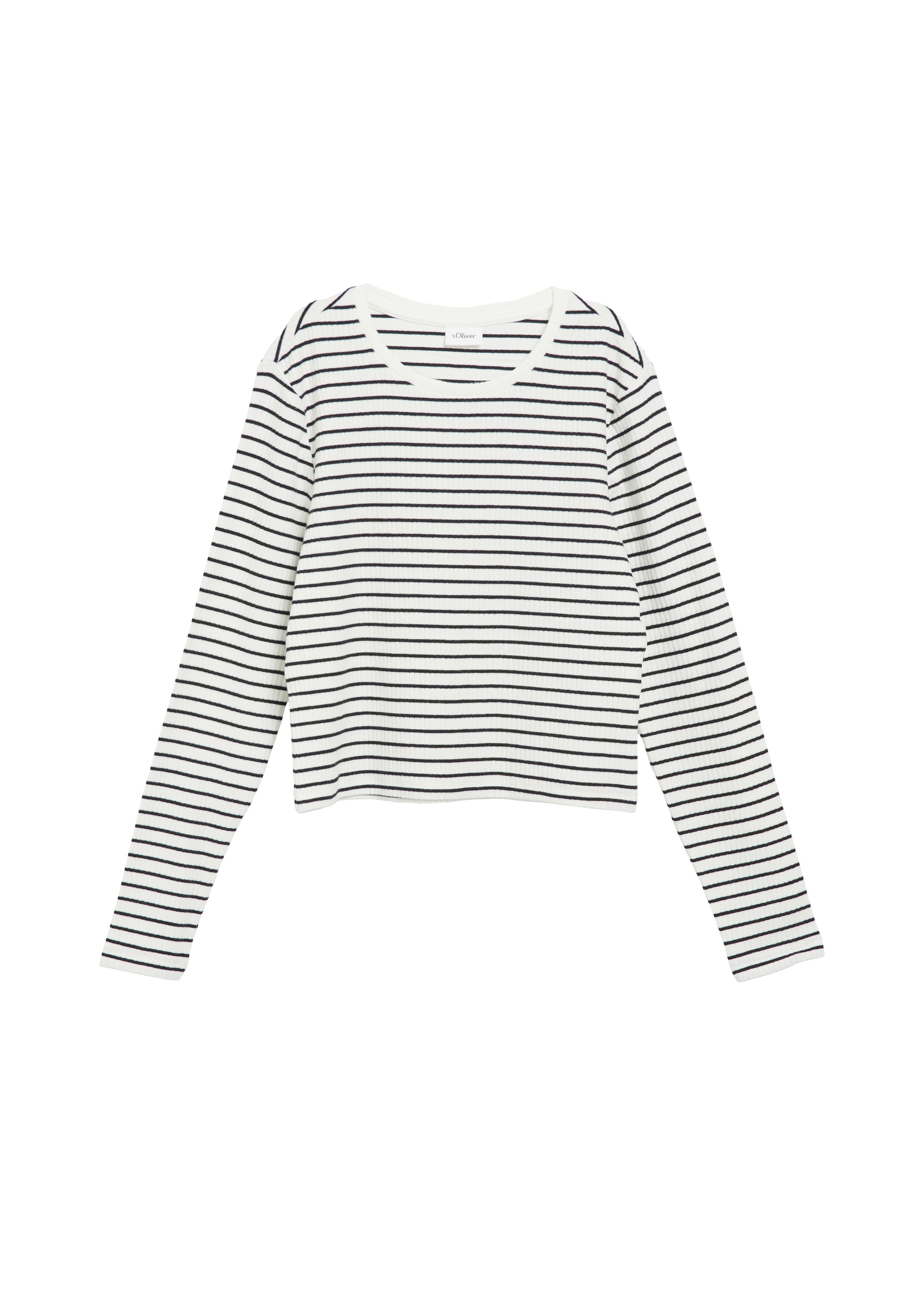 Image of s.Oliver Junior Langarmshirt Weiche elastische Feinrippware, körpernahe Passform