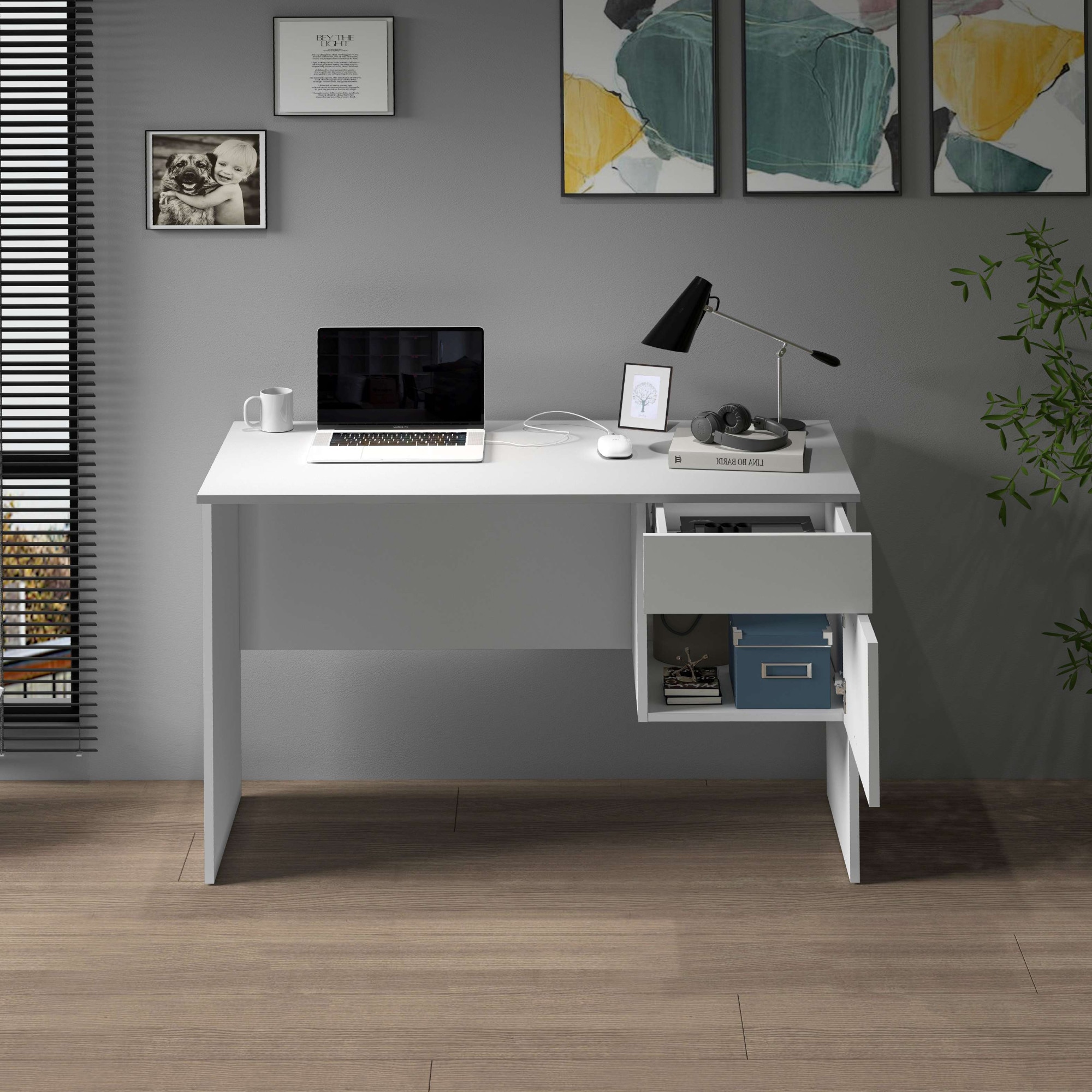 INOSIGN Schreibtisch »Essential, Schreibtisch, kleiner Computertisch, Bürotisch für Büro« 1 Stk. tlg. mit 1 Tür,1 Schublade, Arbeitsplatte Breite 110 cm