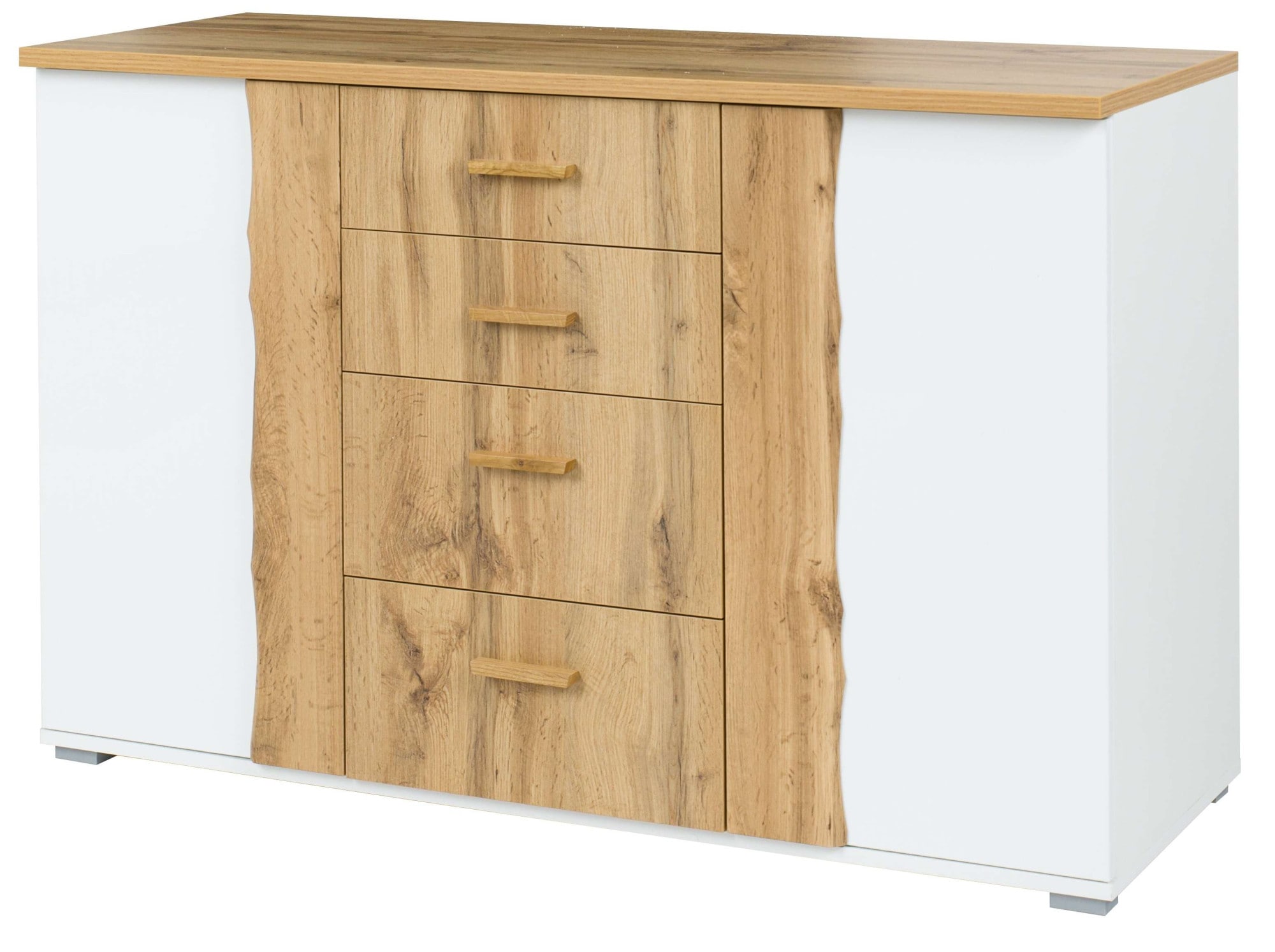 INOSIGN Kommode »Kommode Fabella mit 4 Schubladen, 2 Einlegeböden, BxHxT 130x82x45 cm«, mit viel Stauraum, 2 Drehtüren