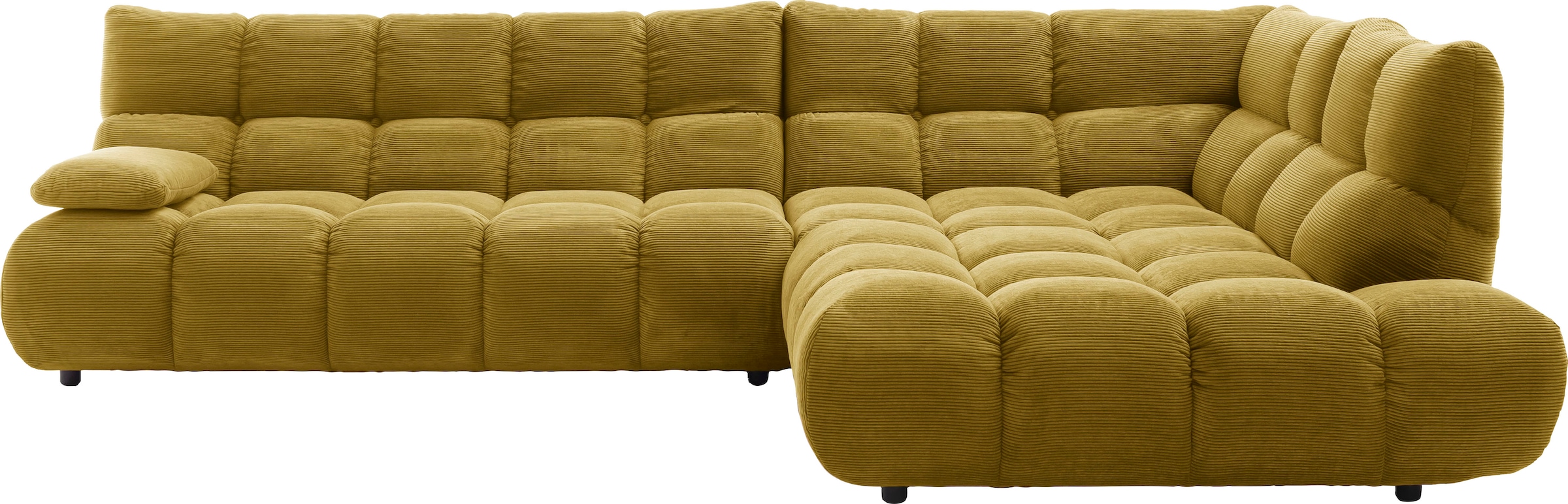 Image of Home affaire Ecksofa "Cozy Bubble, mit klappbarer Armlehne, Breite 324 cm" mit eleganter Steppung, Rundumbezug & weicher Polsterung