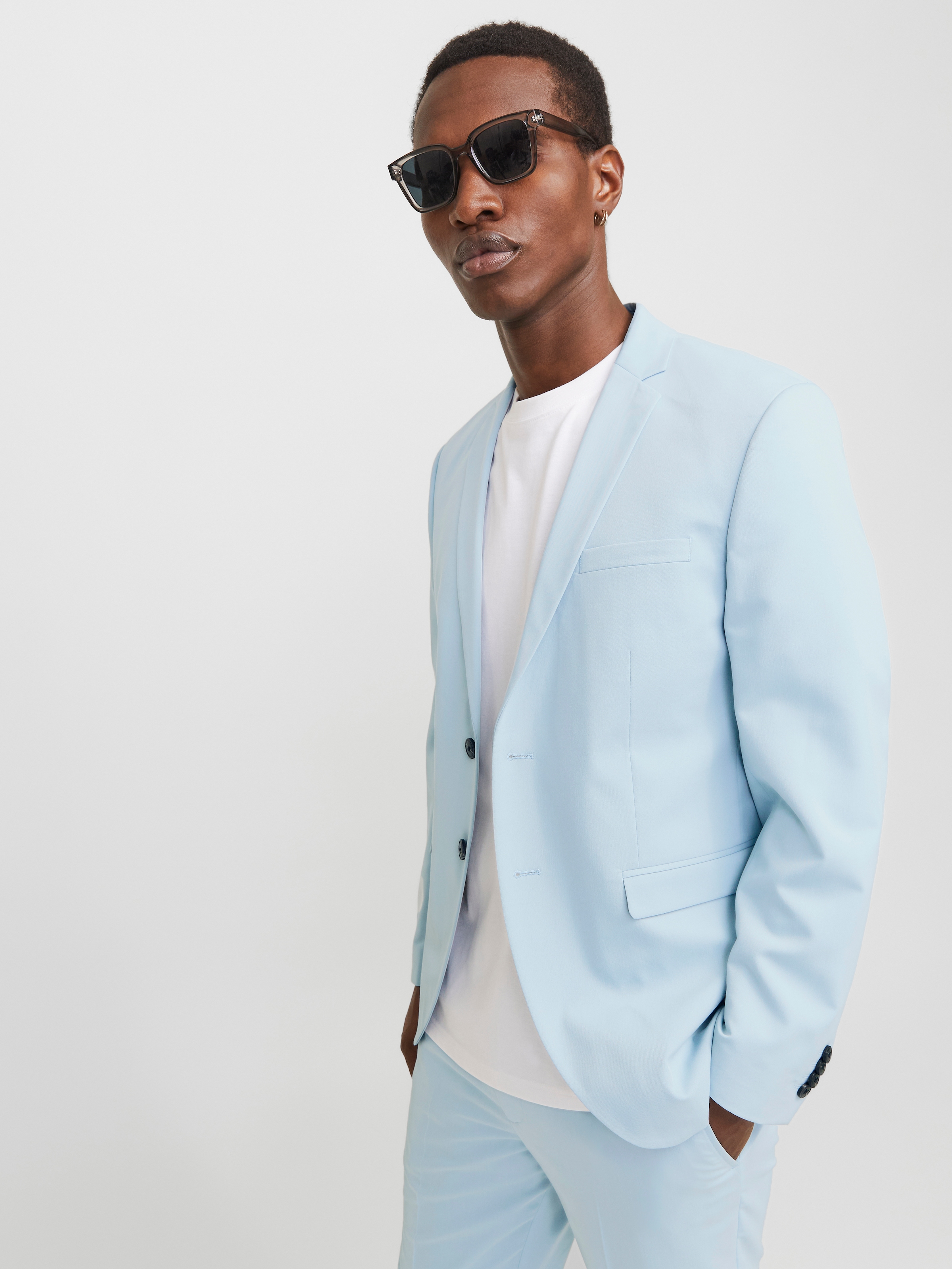 Jack & Jones Costume »JPRFRANCO  Extra schmal, pflegeleicht, stilvoll mit fallendem Revers« coupe slim mélange de polyester, viscose et élasthanne
