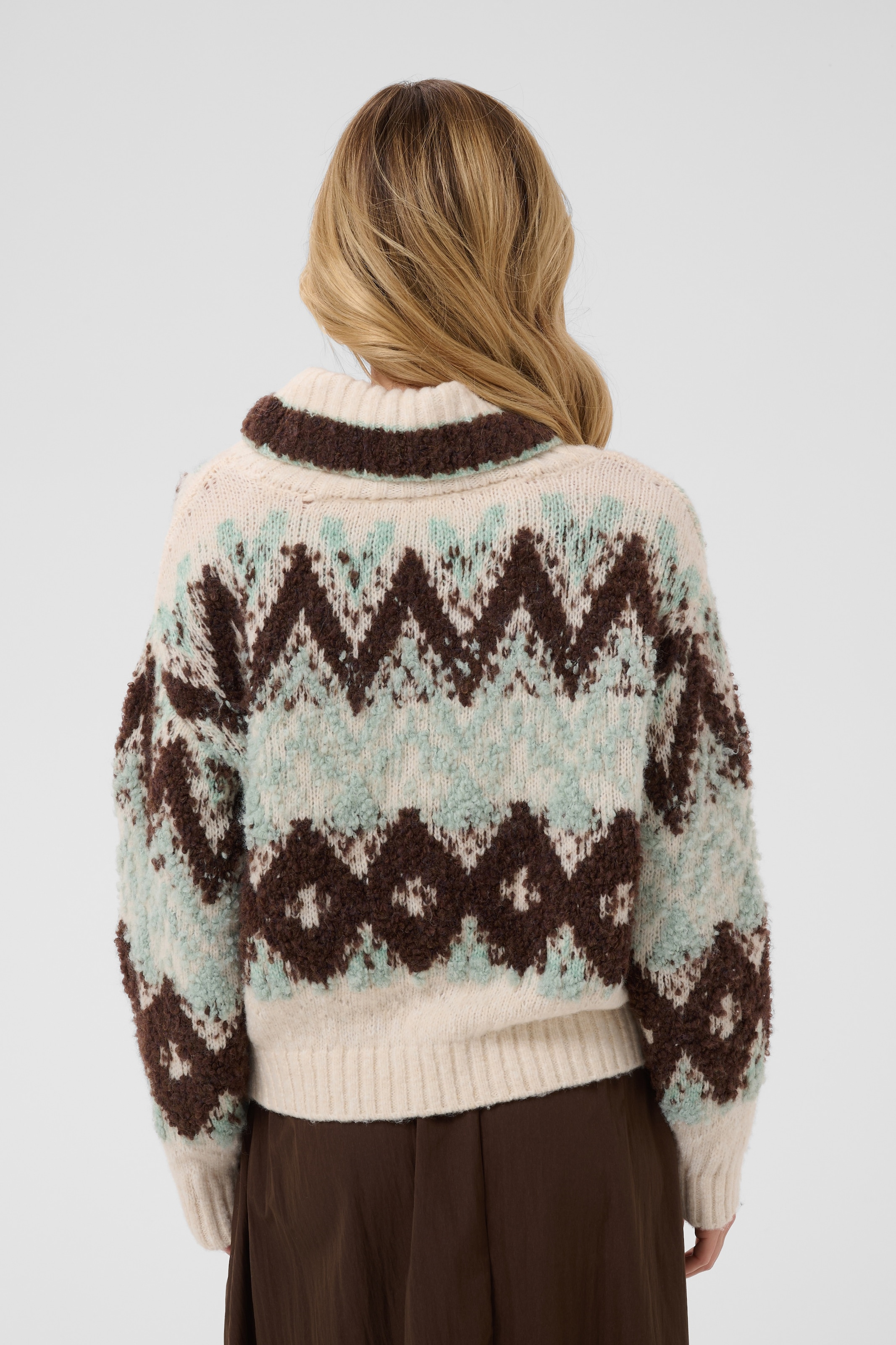 Saint Tropez Pull à col roulé »TuskaSZ Pullover« mélange de matériaux, coupe ample