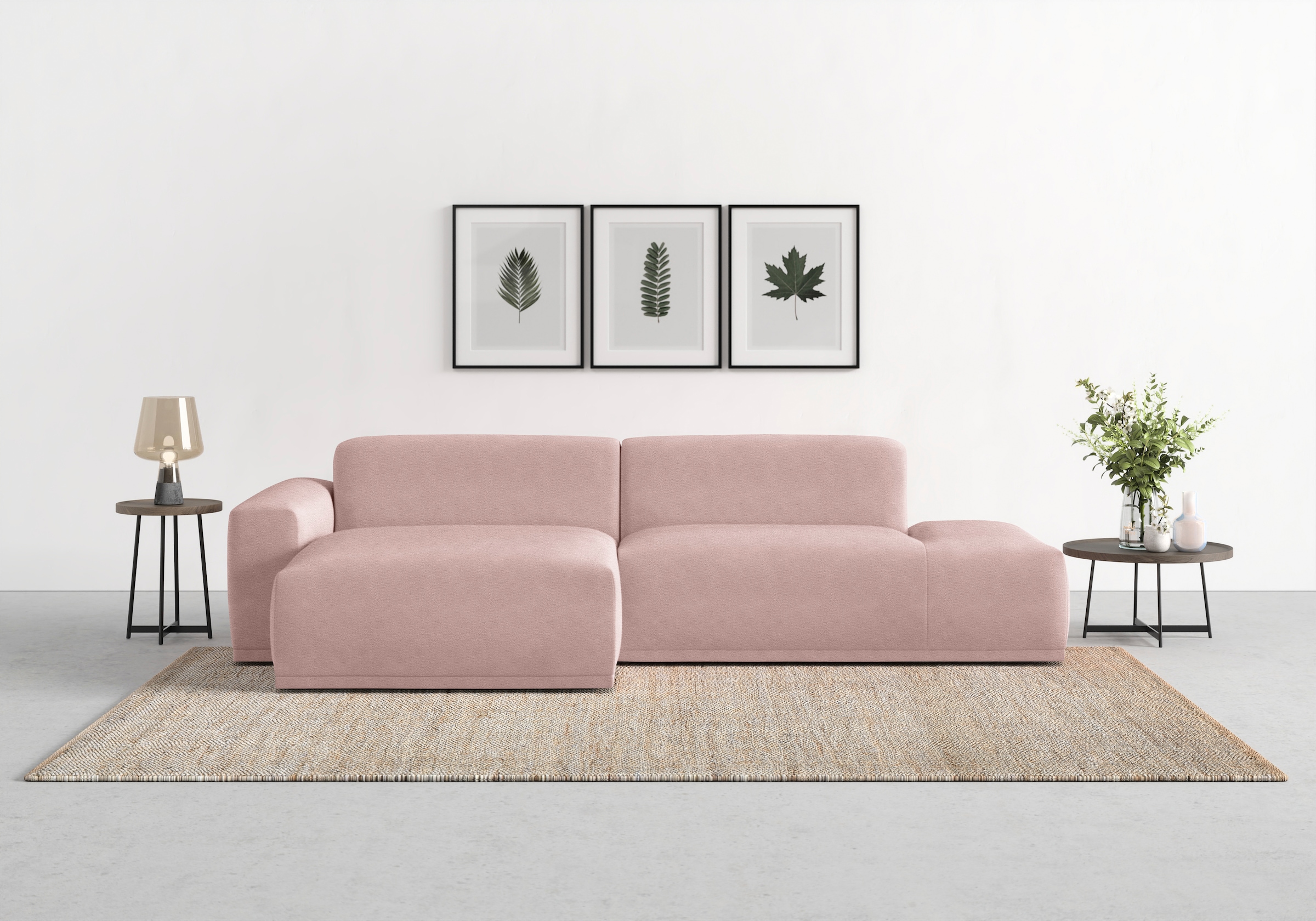 TRENDMANUFAKTUR Ecksofa »Braga, mit hochwertigem Kaltschaum, L-Form, Japandi-Design« modernes Sofa, Couch mit hohem Sitzkomfort, 275/72/160 cm (B/H/T)