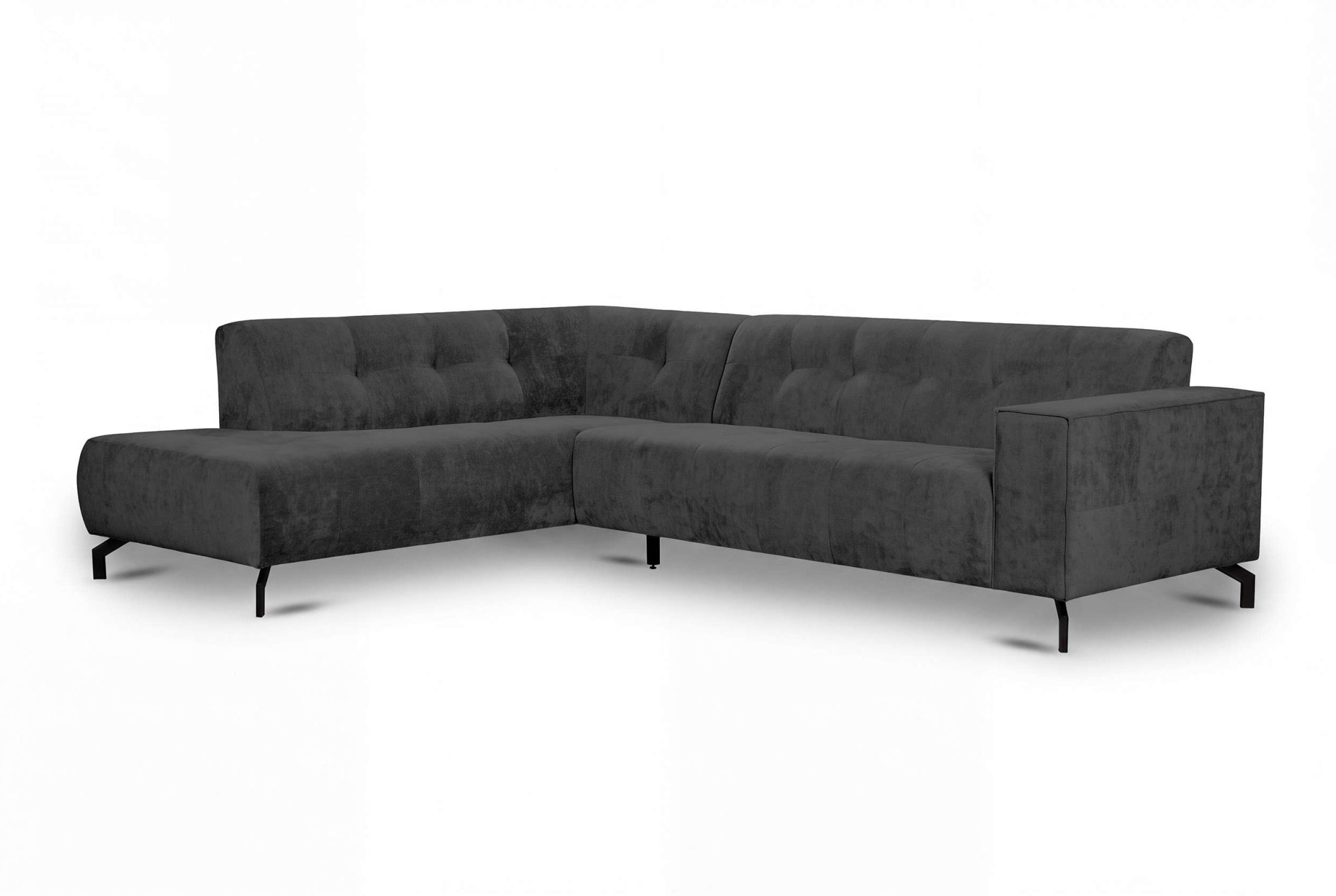 GOODproduct Canapé d'angle »NEW Lorcan« Chenille Bezug, Breite 275 cm, Metallfüsse