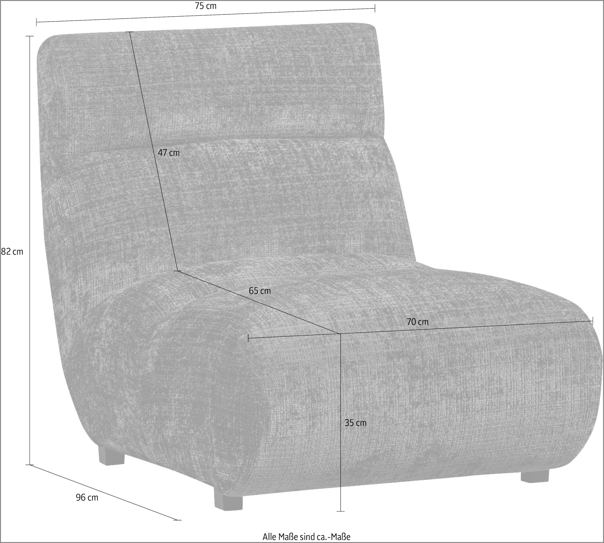 WOOOD Sessel »Observe Chenille-Bezug mit kugelförmiges Sitzdesign H82 x B75 x T96 cm« Tragkraft 150 kg, Maximale Verschleissfestigkeit, unregelmässiges muster