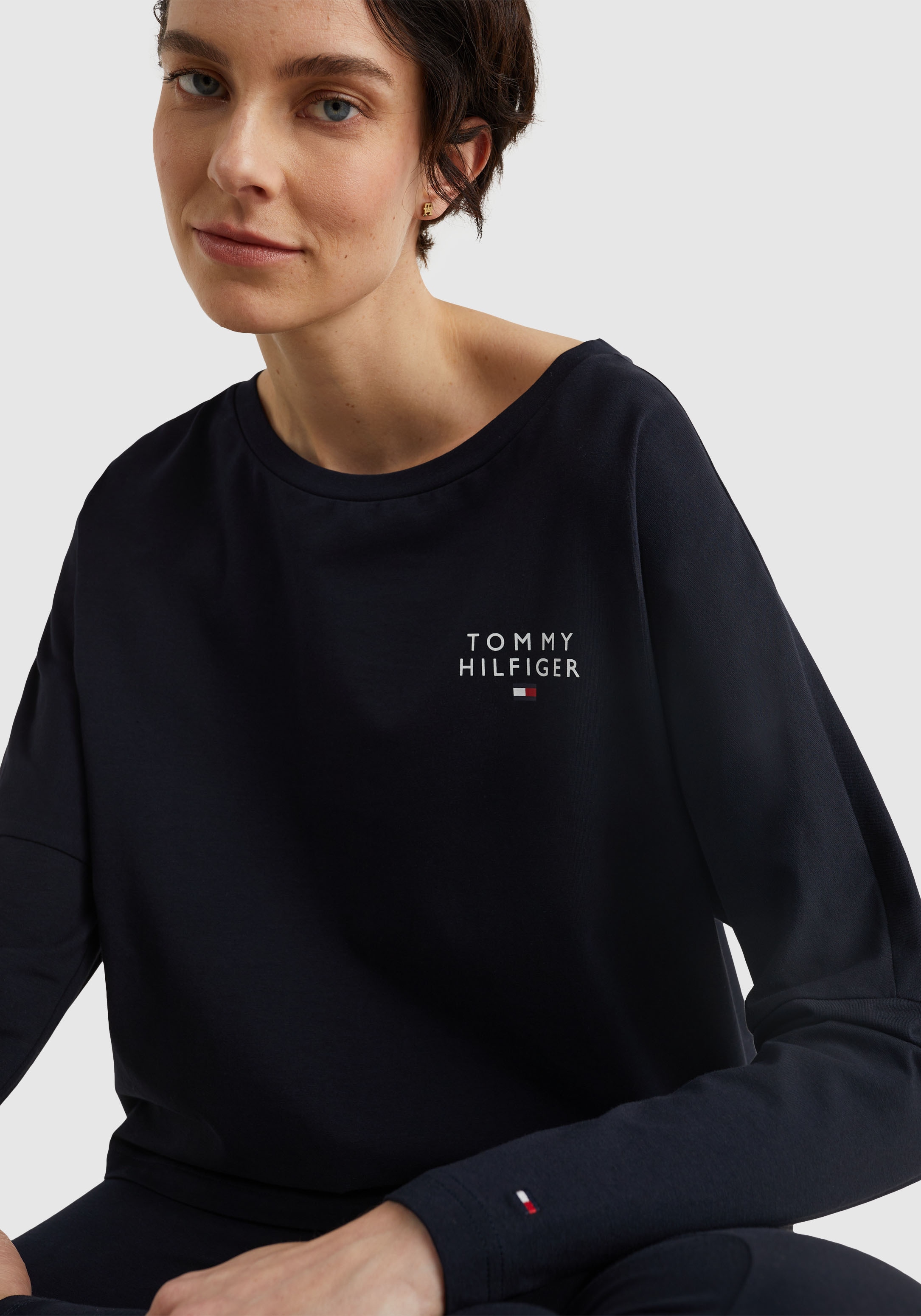 Tommy Hilfiger Underwear Langarmshirt »LONG SLEEVE T-SHIRT«, mit interessanten Ärmeldetails und Tommy Hilfiger Markenlabel