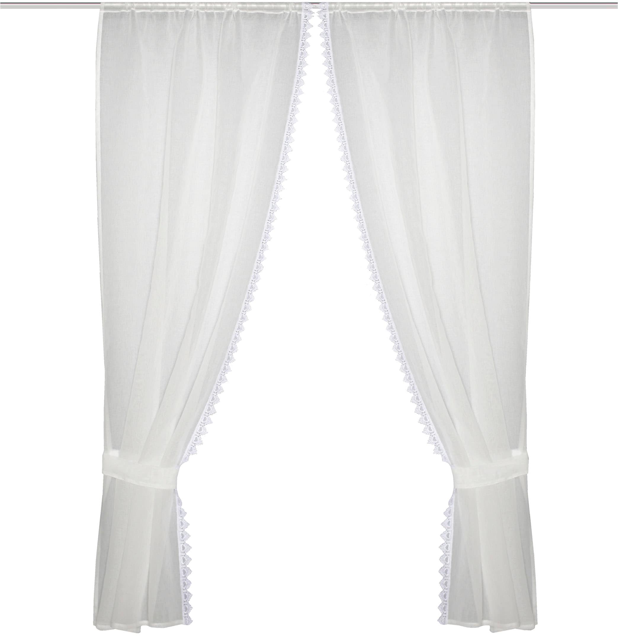 HOME WOHNIDEEN Rideau »NISHAY« Passage tige 1 cuis tlg. 4tlg.Raffgarnitur Leinenoptik, Macramée