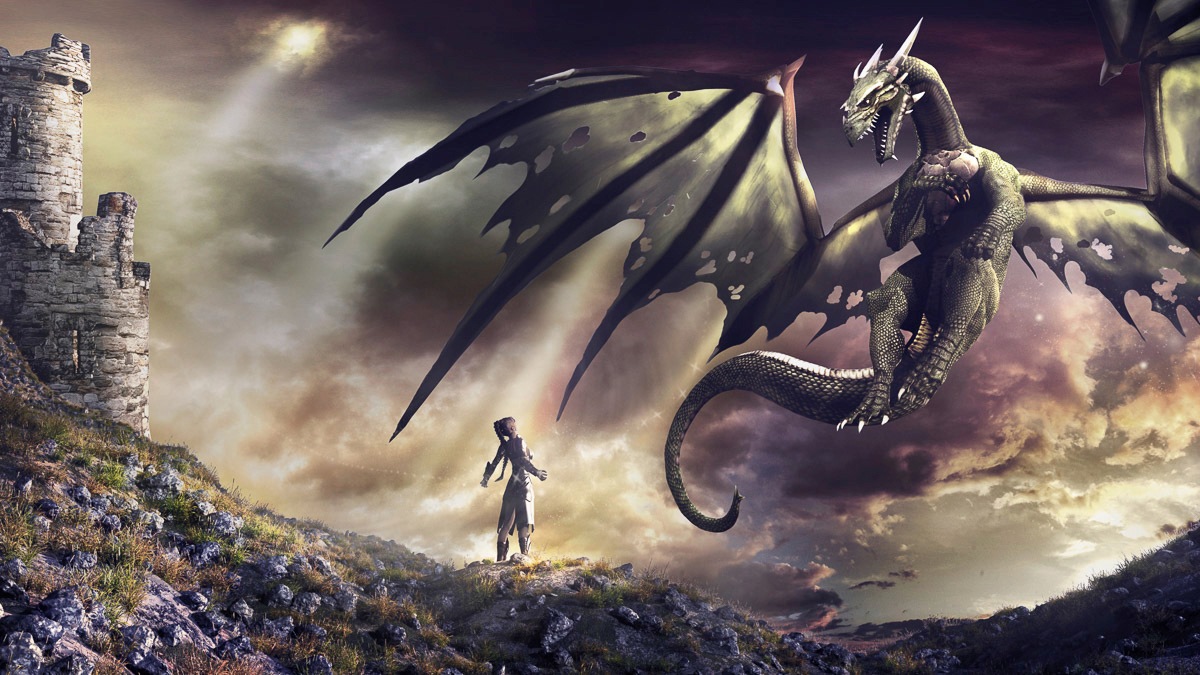 Image of Papermoon Fototapete »Drachenphantasie«, Vliestapete, hochwertiger Digitaldruck, inklusive Kleister bei Ackermann Versand Schweiz