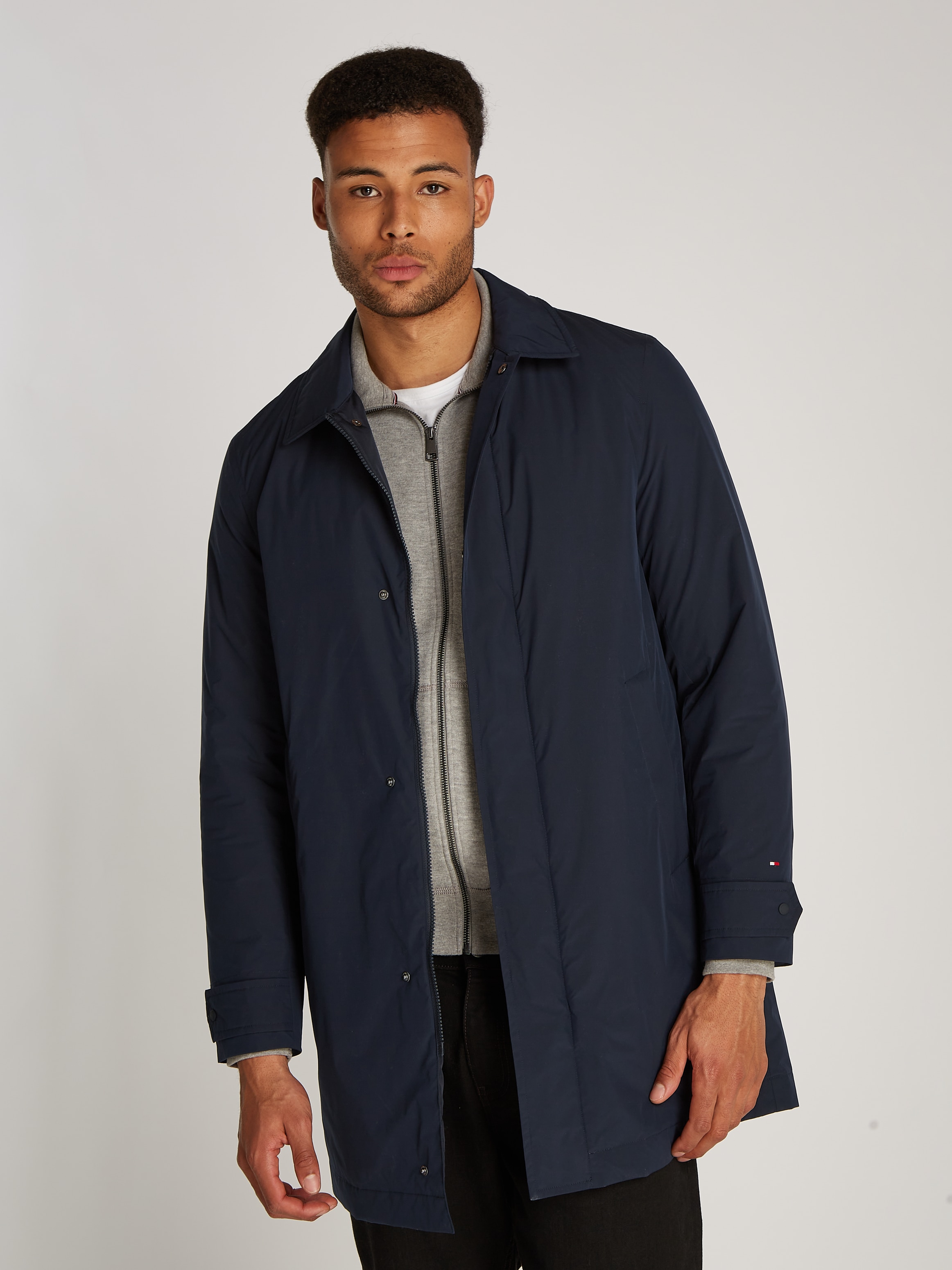 TOMMY HILFIGER Kurzmantel »LW PACKABLE CARCOAT«, mit Druckknopfleiste