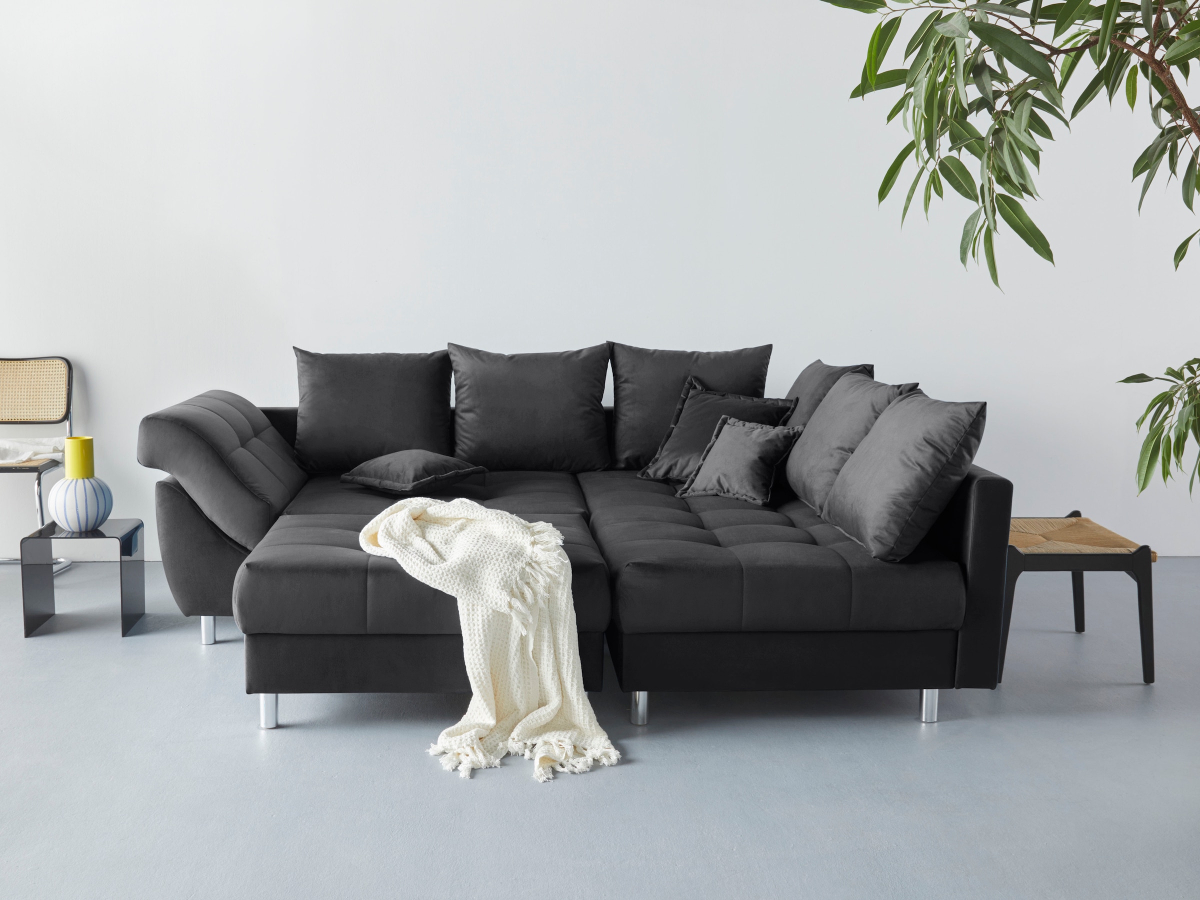COLLECTION AB Ecksofa »(Spar-Set) Innsbruck L-Form und Hocker«, (Spar-Set), Ecksofa und Hocker, Recamiere links oder rechts montierbar