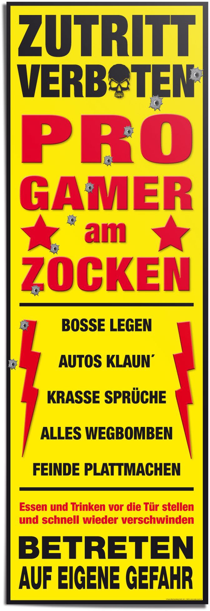 Image of Reinders! Poster »Zutritt verboten Pro Gamer - Zocken - Text«, (1 St.) bei Ackermann Versand Schweiz