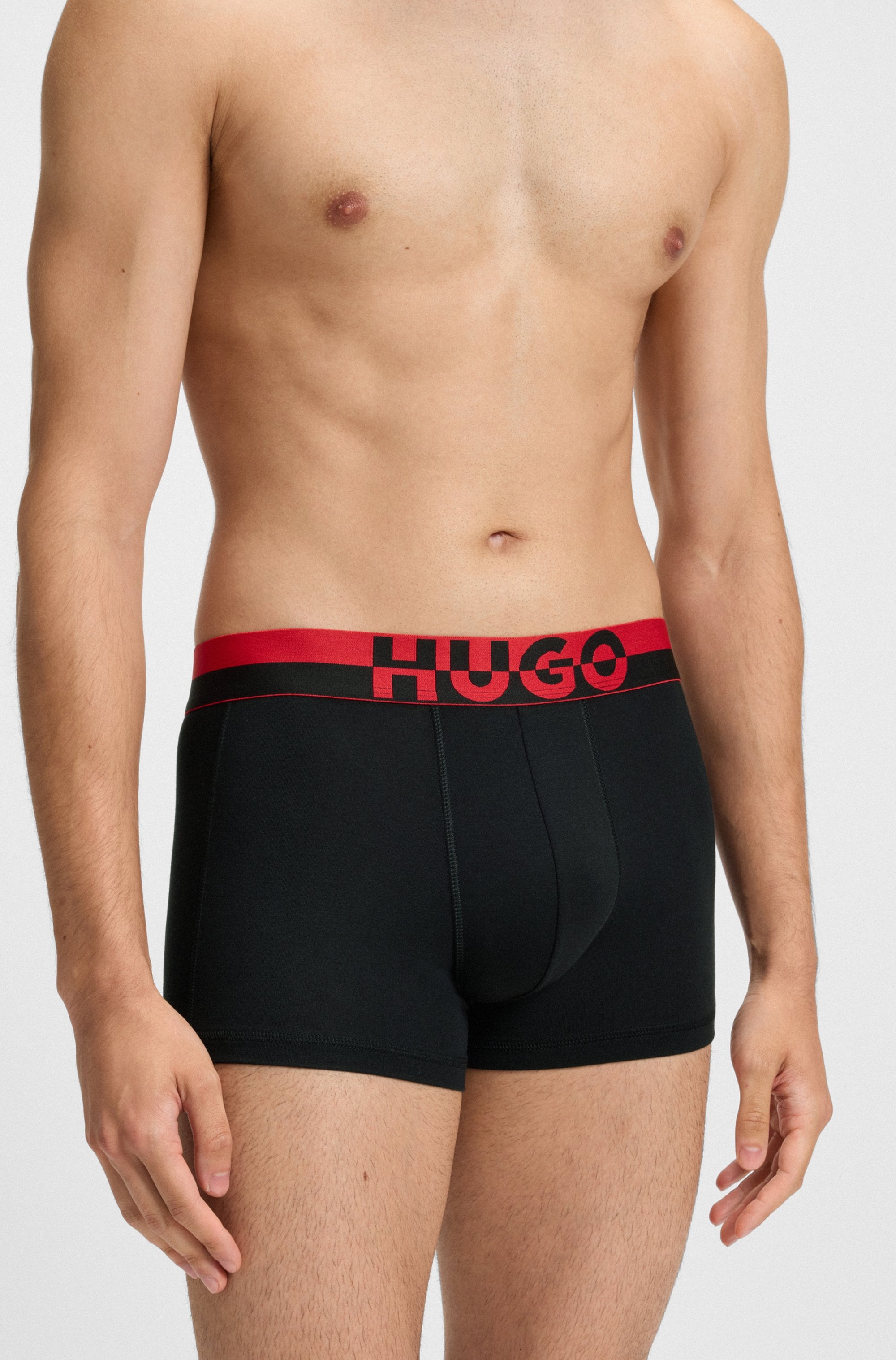 HUGO Underwear Boxershorts »TRUNK TR. SPLIT LOGO« 3 Stk. enganliegend, kurzes Bein