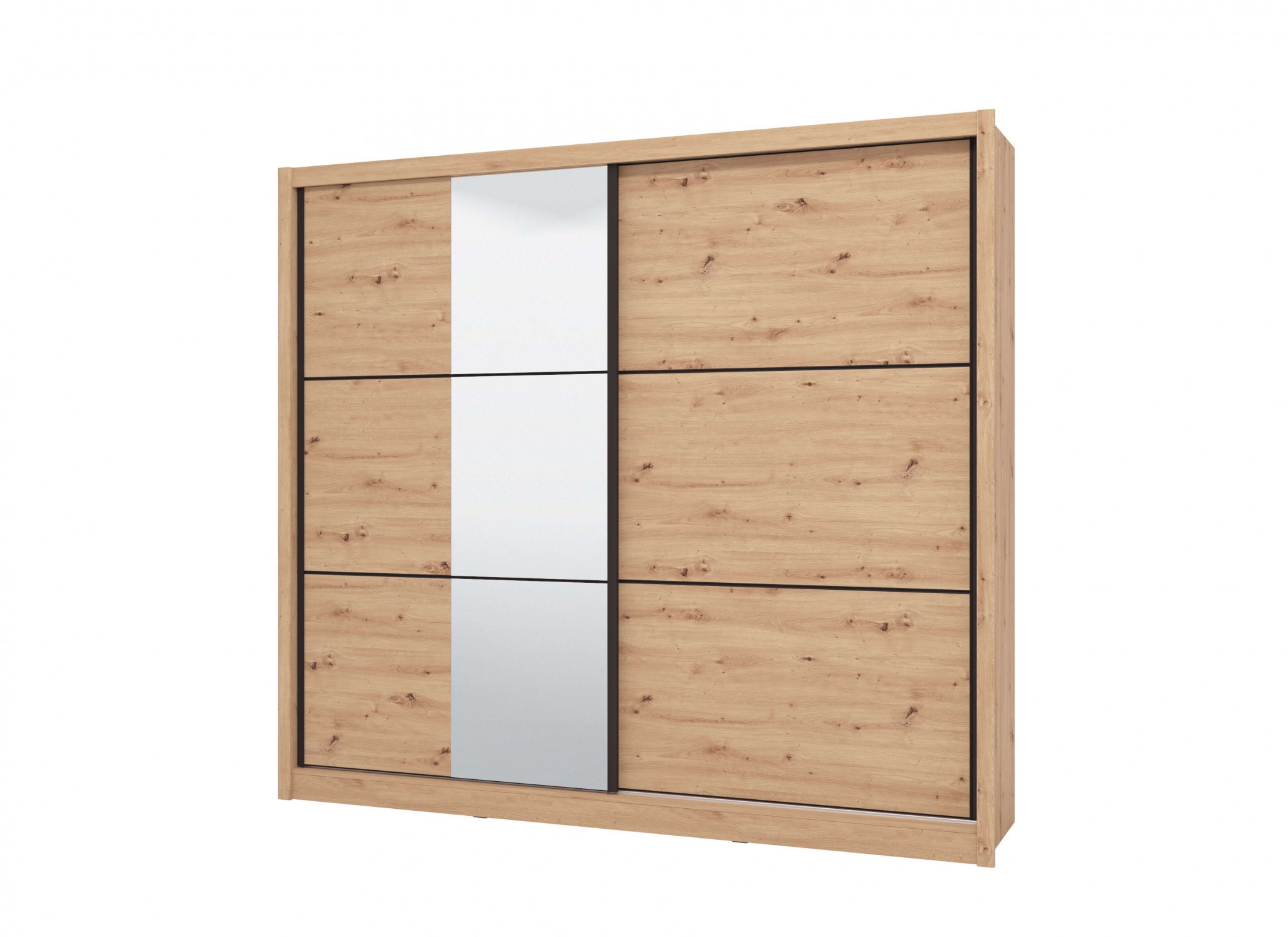 INOSIGN Schwebetürenschrank »Navara Kleiderschrank mit Spiegel Wäscheschrank Garderobe«, Kleiderschrank mit Spiegel, FSC®-zertifiziert, 242,5x215,5x61cm