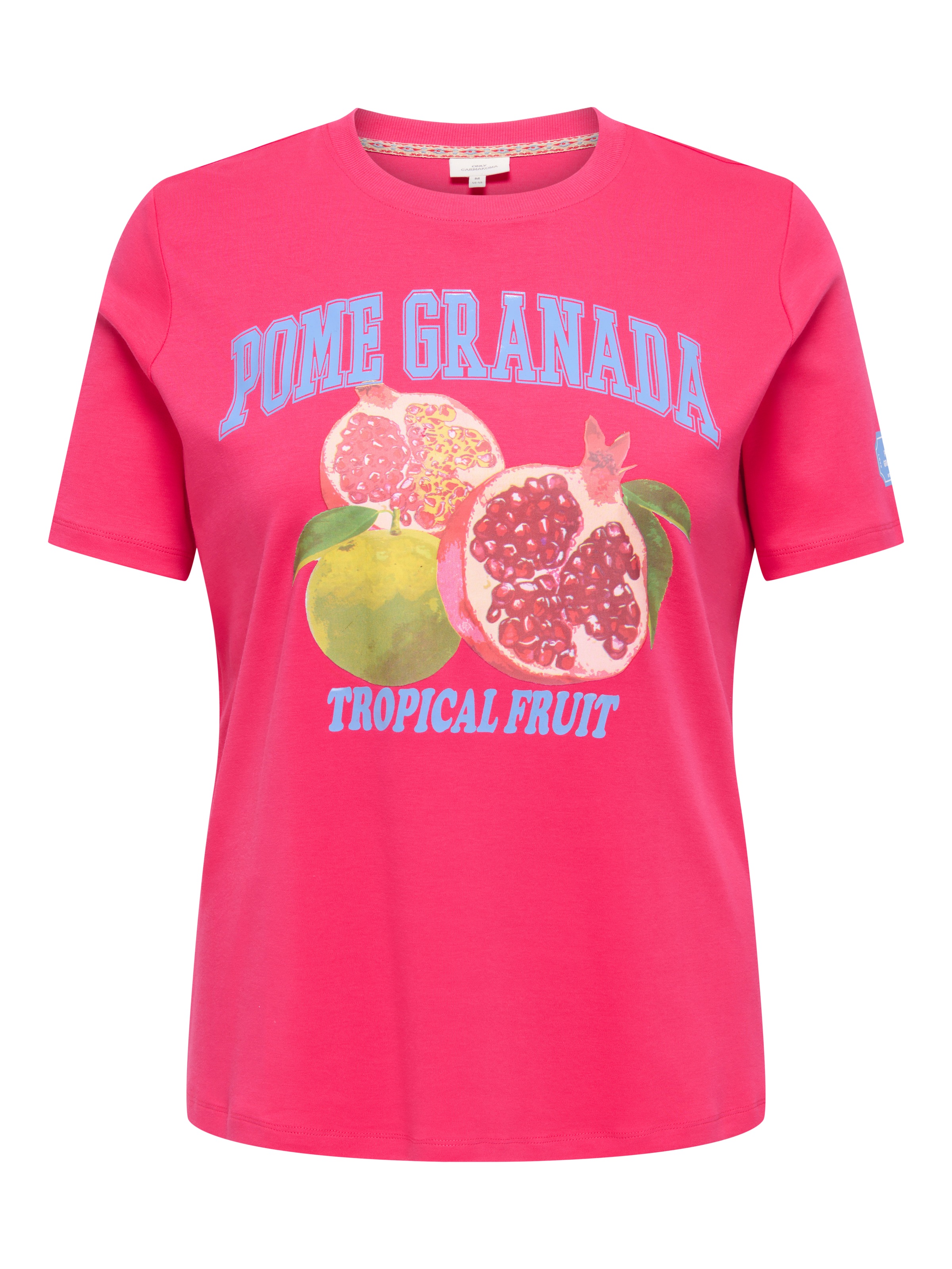 Image of ONLY CARMAKOMA Rundhalsshirt "CARJENNY LIFE SS PRINT JEANS TEE JRS"