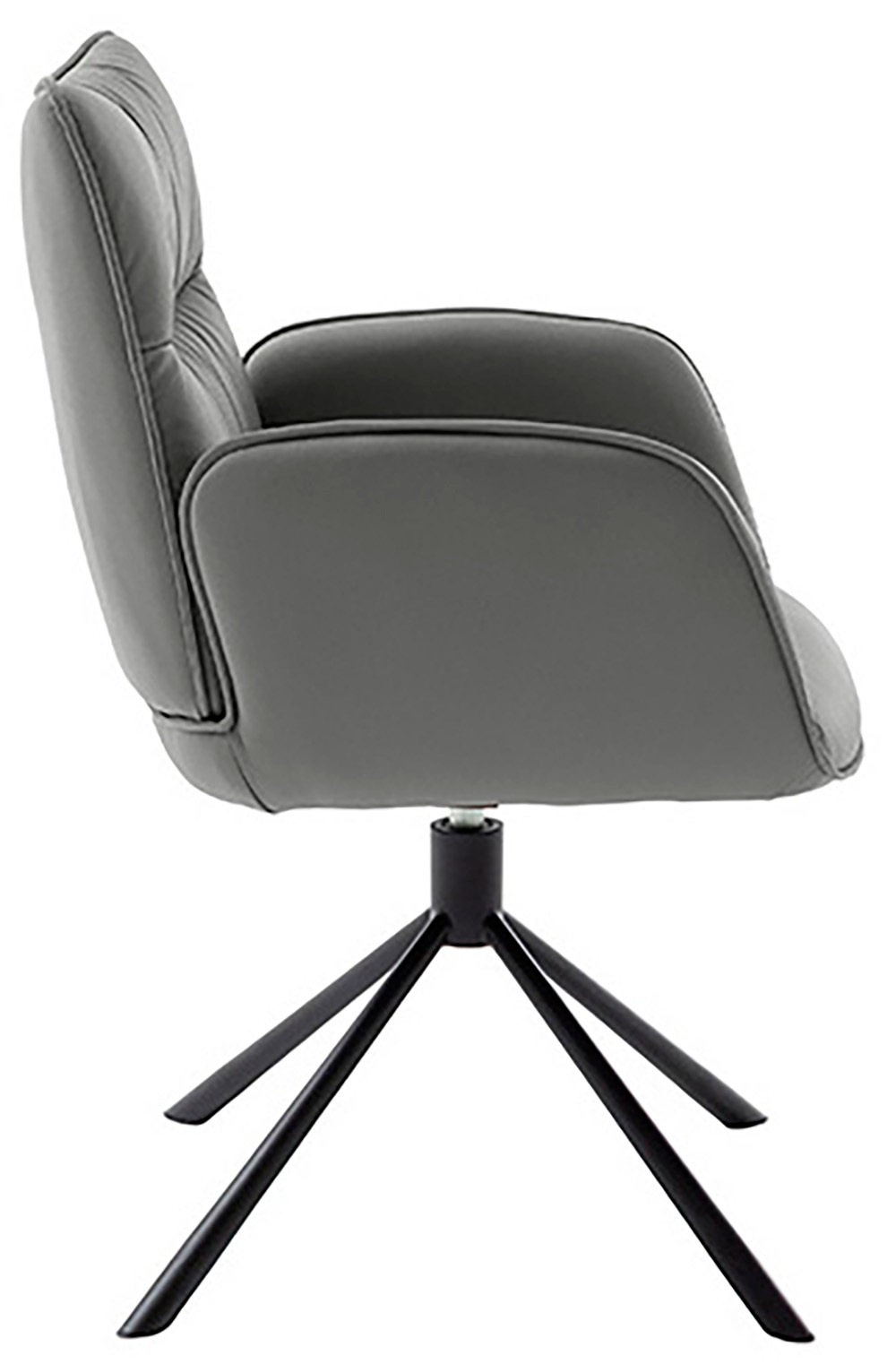 MCA furniture 4-Fussstuhl »MARIN Esszimmerstuhl (2er Set) - Stuhl«, (Set), 2 St., Microfaser, 360° drehbar, Metall schwarz, beweglichen Rücken, belastbar 120 kg