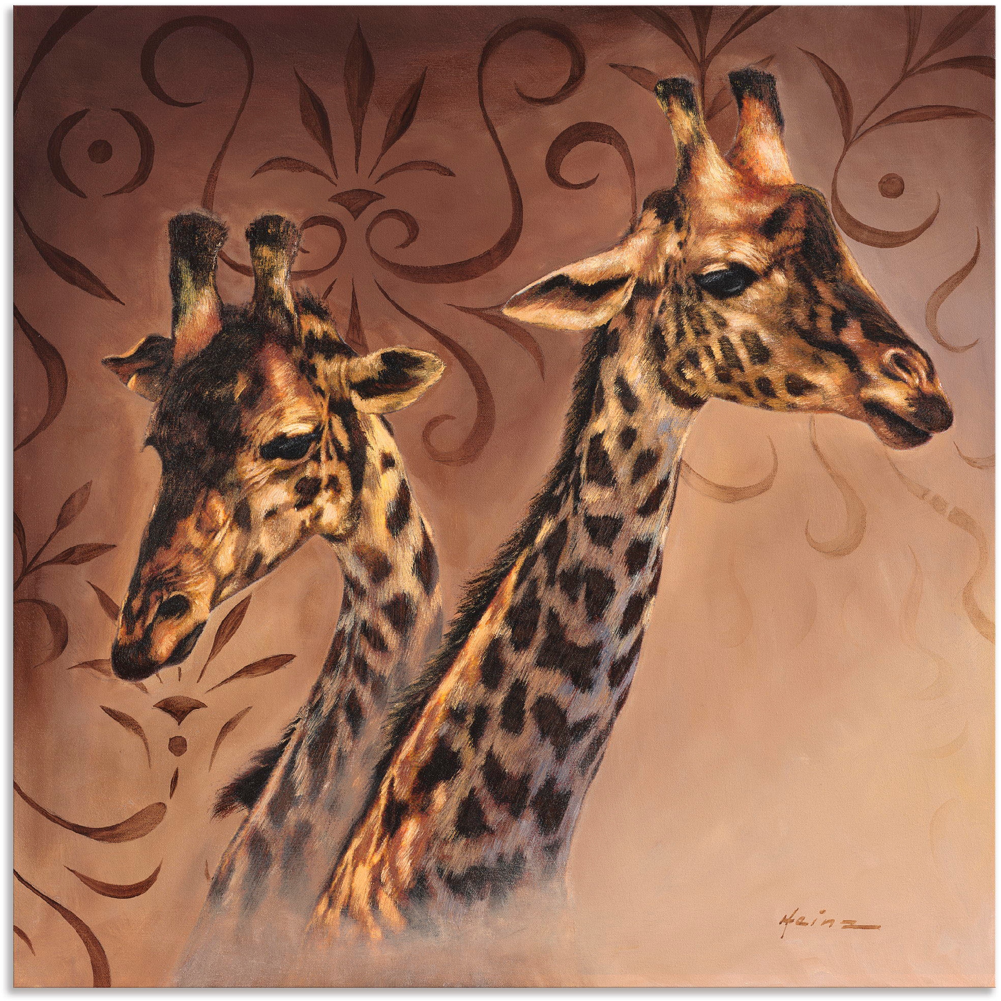 Image of Artland Alu-Dibond-Druck "Giraffen Porträt" Wildtiere 1 Stk. tlg. für Innen- und Aussenbereich geeignet, Outdoorbild