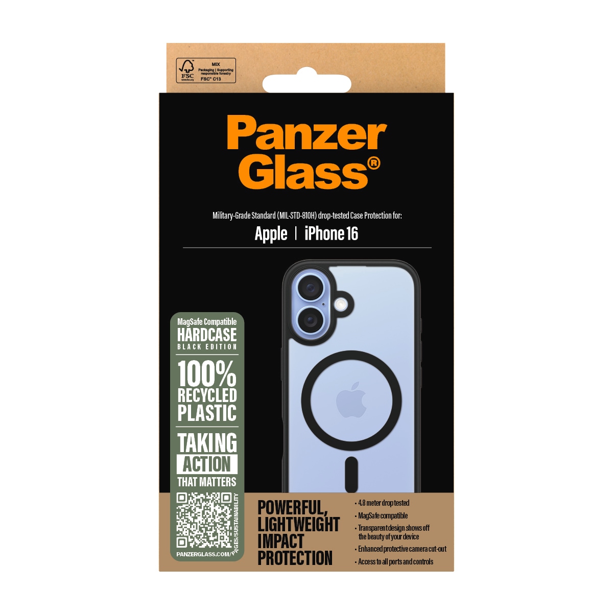 CARE by PanzerGlass Handyhülle »HardCase mit MagSafe für Apple iPhone 16« Backcover, Schutzhülle, Handyschutzhülle, Case, Schutzcase, stossfest