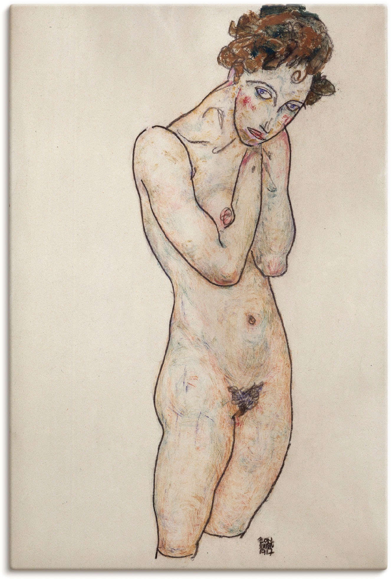 Image of Artland Wandbild »Stehender weiblicher Akt. 1917.«, Frau, (1 St.), in vielen Grössen & Produktarten - Alubild / Outdoorbild für den Aussenbereich, Leinwandbild, Poster, Wandaufkleber / Wandtattoo auch für Badezimmer geeignet bei Ackermann Versand Schweiz