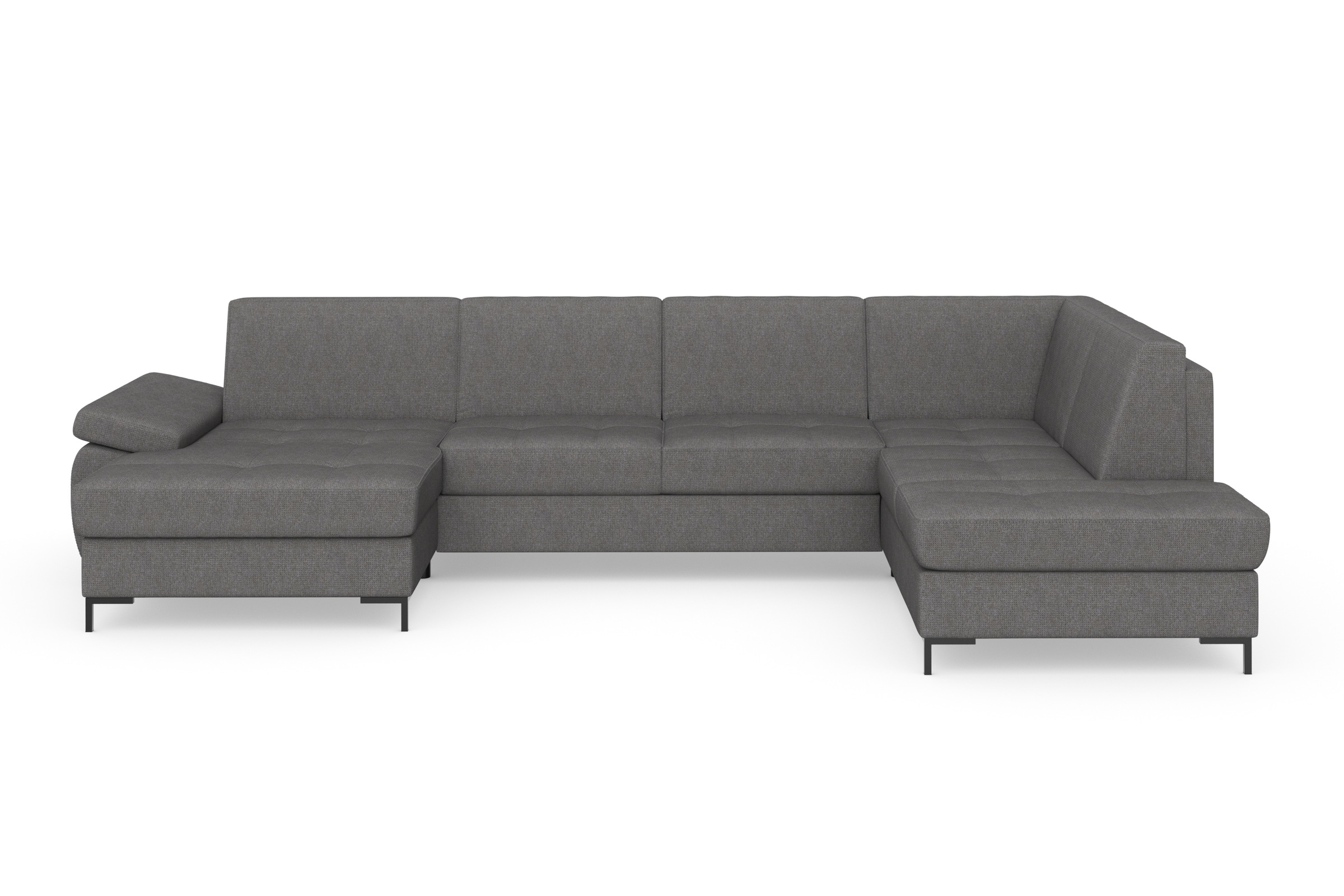 DOMO collection Wohnlandschaft »Capelo, komfortabel, klare Linien zeichnen dieses Design aus, U-Form«, mit Armteilverstellung, wahlweise mit Bettfunktion, Federkern