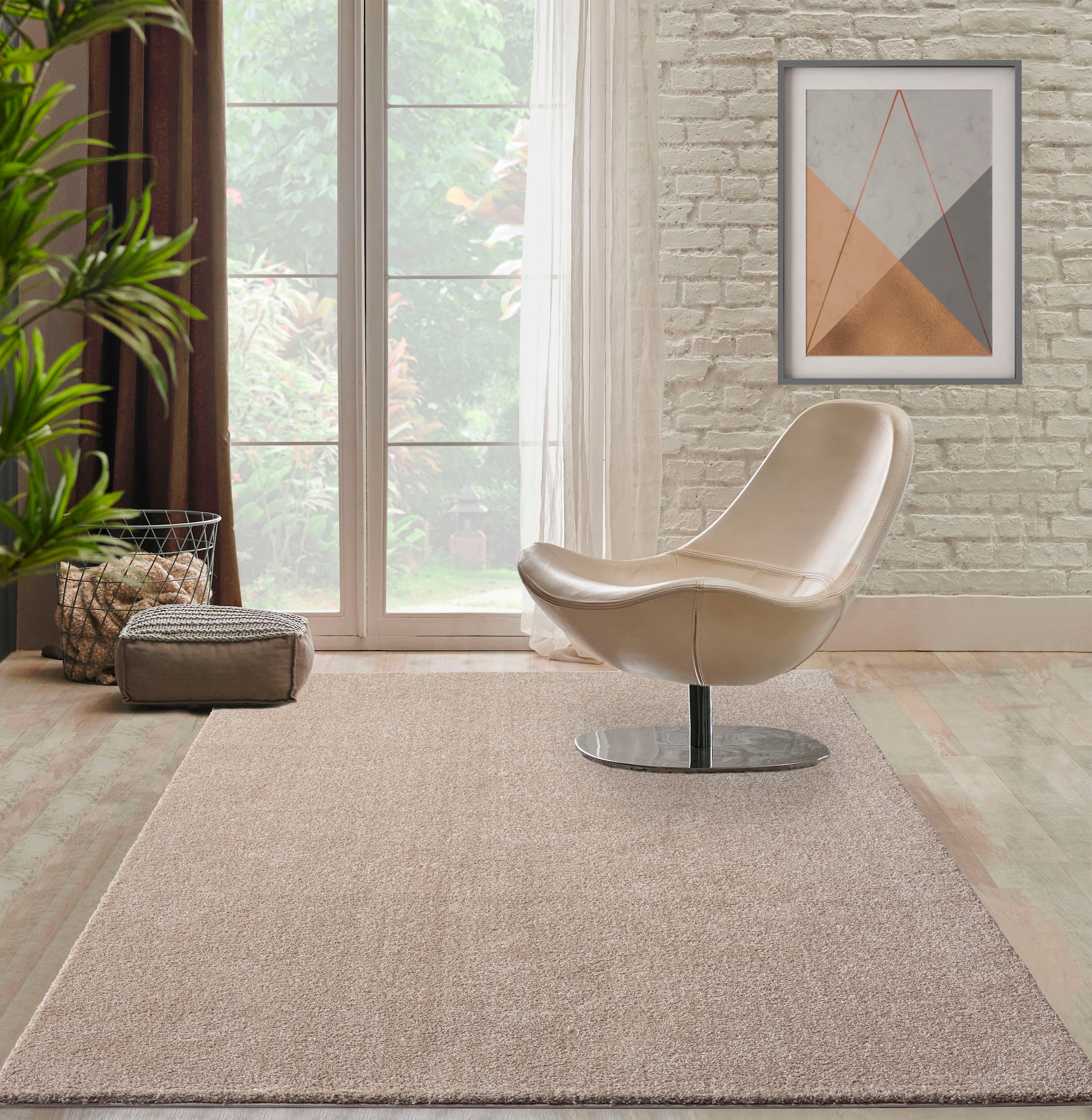 Image of merinos Hochflor-Teppich "Forest 340" rechteckig 25 mm Höhe Shaggy, uni meliert, sehr dicht und weich, Wohnzimmer