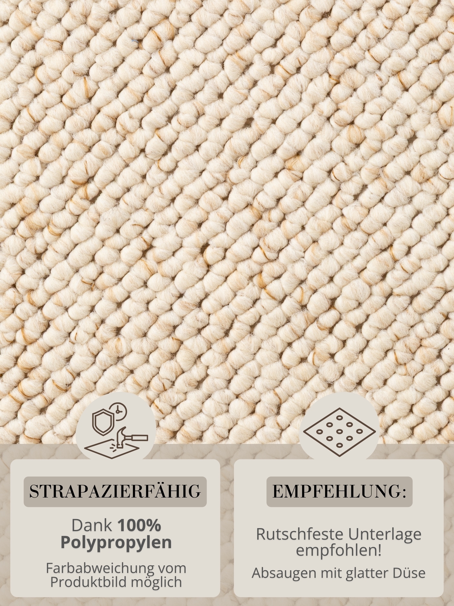 HANSE Home Tapis »Wolly 2« Rectangulaire 12 mm Höhe tissu plat, coureur, style scandinave, aspect laine, salle à manger, salon, couloir