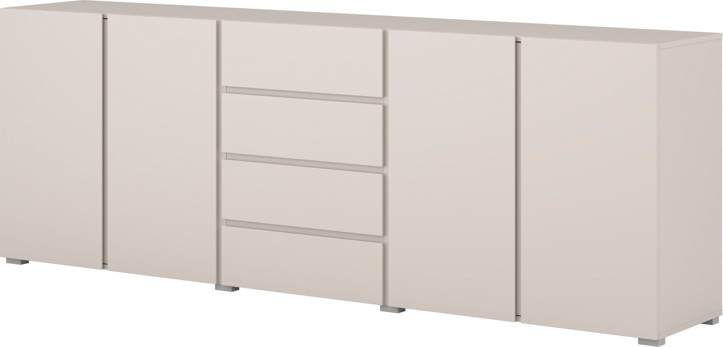 GOODproduct Sideboard »Metric,Breite 222 cm, grifflose Kommode 4 Türen/4 Schubkästen« Schubladenschrank mit viel Stauraum, Einlegeböden verstellbar