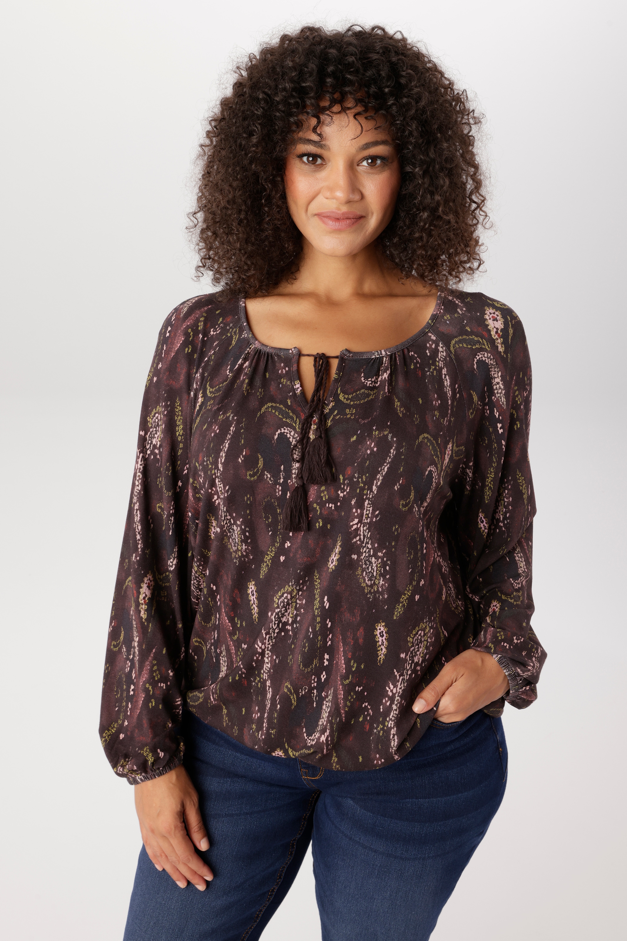 Image of Aniston PLUS Langarmshirt in modischem Paisleydruck - NEUE KOLLEKTION