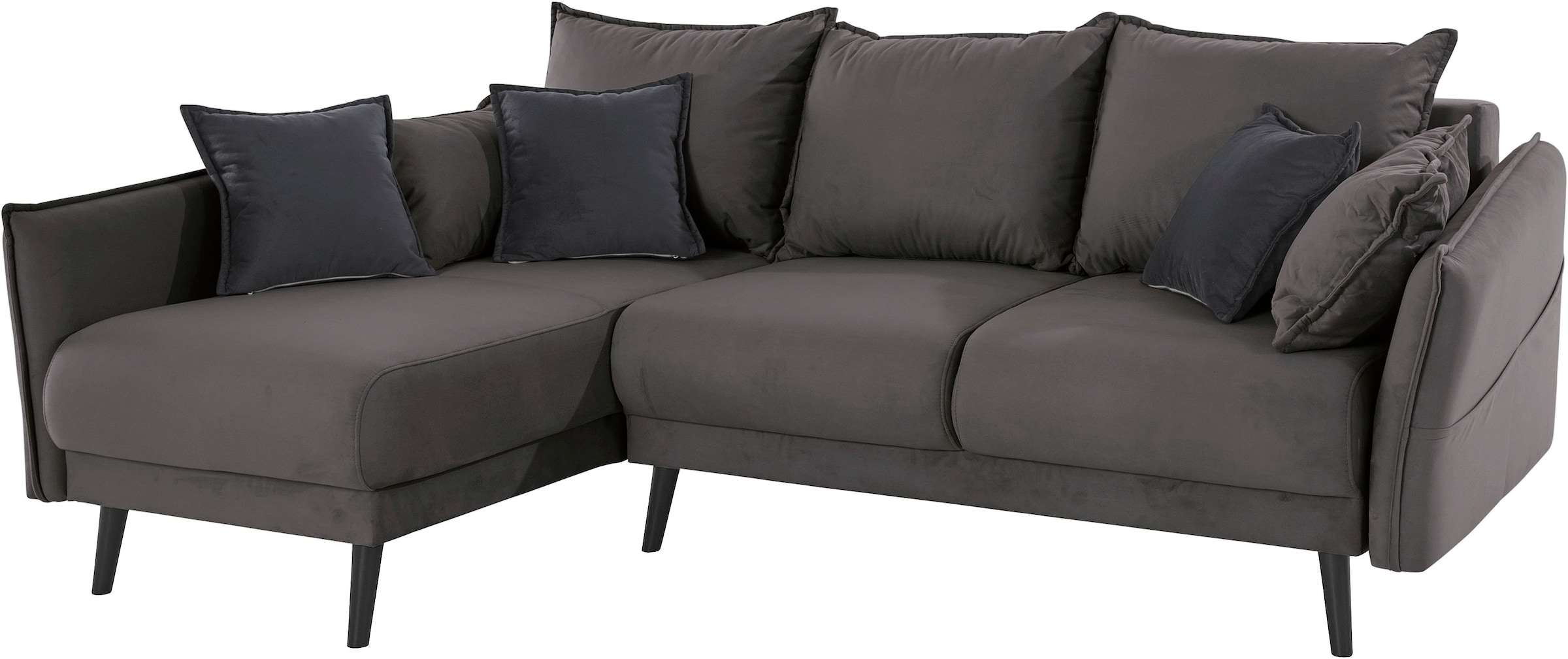 INOSIGN Ecksofa »Asra L-Form«, incl. Bettfunktion und Bettkasten, Seitentasche im Armteil, Federkern