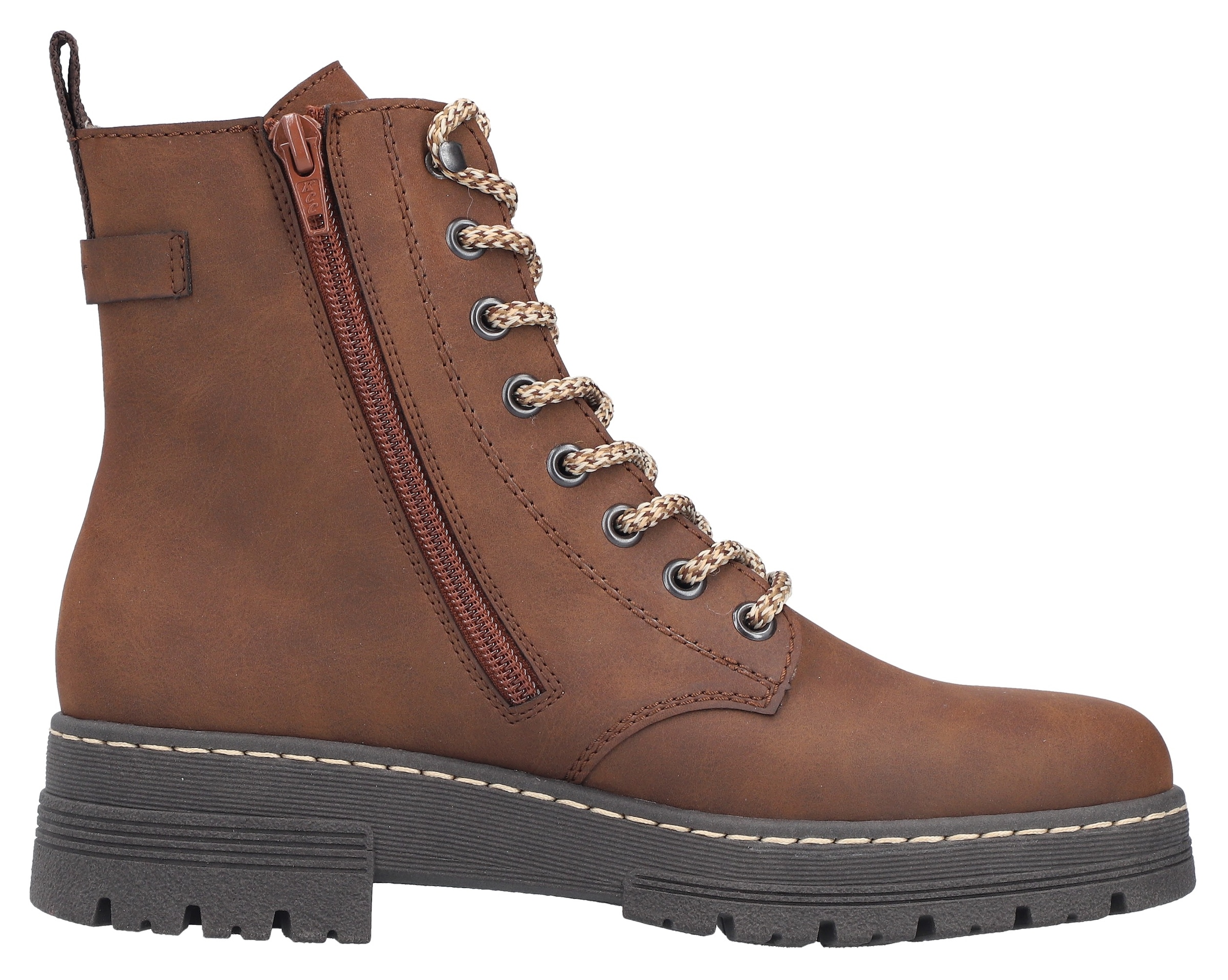 Rieker Schnürstiefelette  Schnürboots, Plateauboots, Profilsohle, mit Innenreissverschluss