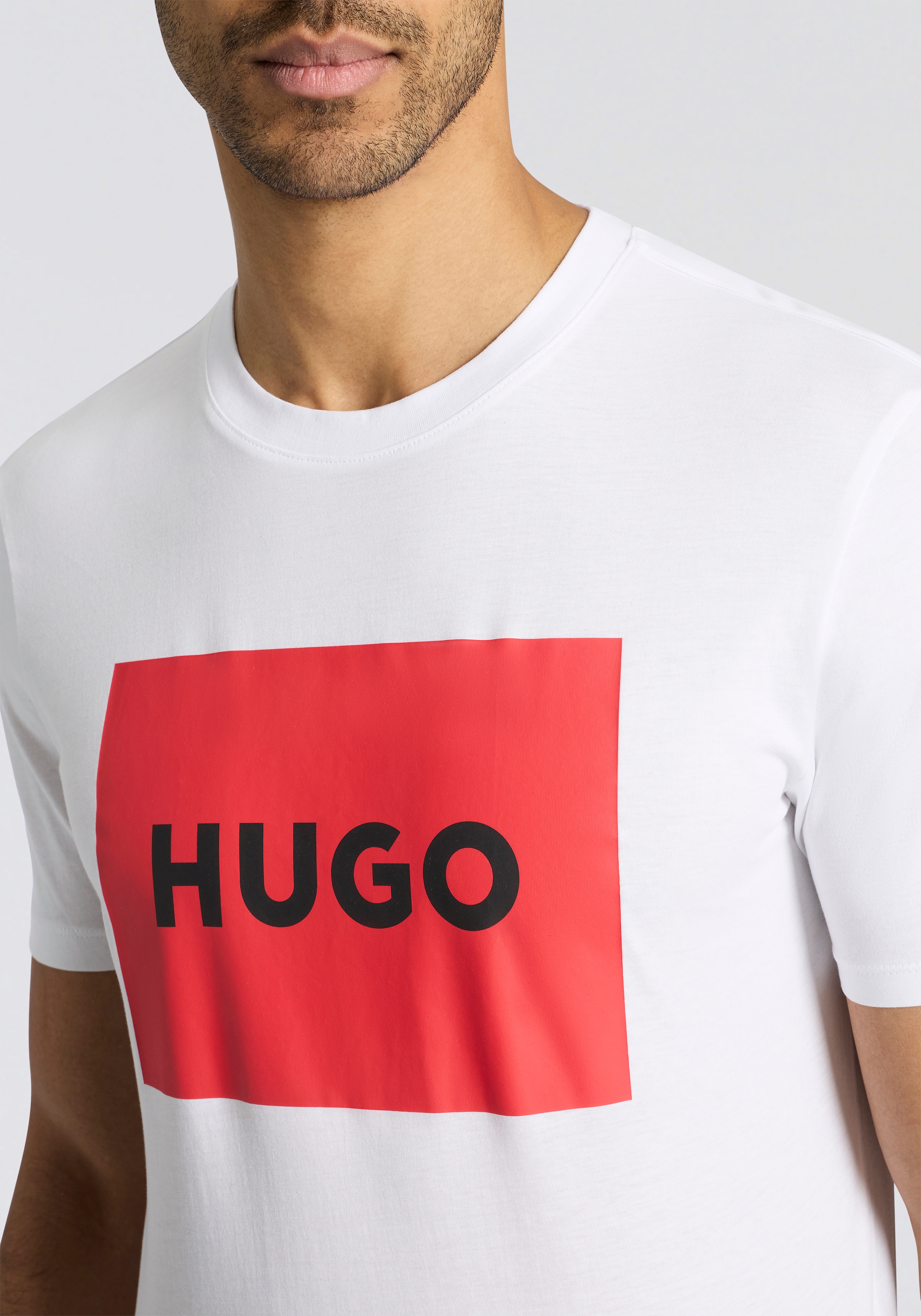 HUGO T-shirt »Dulive« Rundhalsausschnitt, Regular Fit, Basic Must Have, HUGO Logo Gummidruck