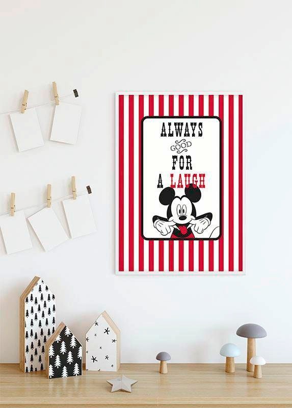 Komar Bild »Mickey Mouse Laugh« Disney 1 Stk. tlg. Wandbild zur Dekoration im Kinderzimmer - ohne Rahmen