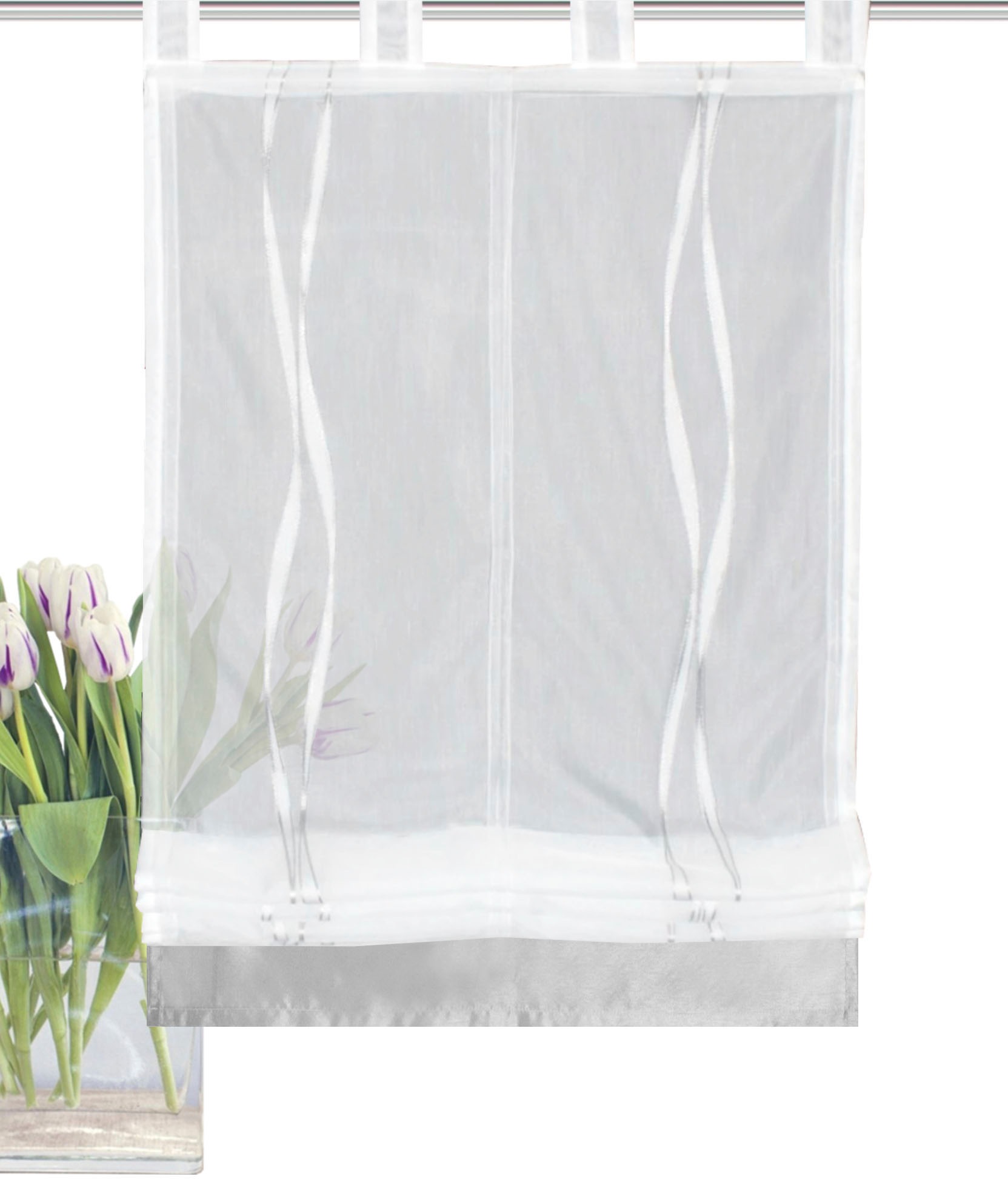 Image of HOME WOHNIDEEN Raffrollo »YLVI«, mit Schlaufen, freihängend, Effektvoile bei Ackermann Versand Schweiz