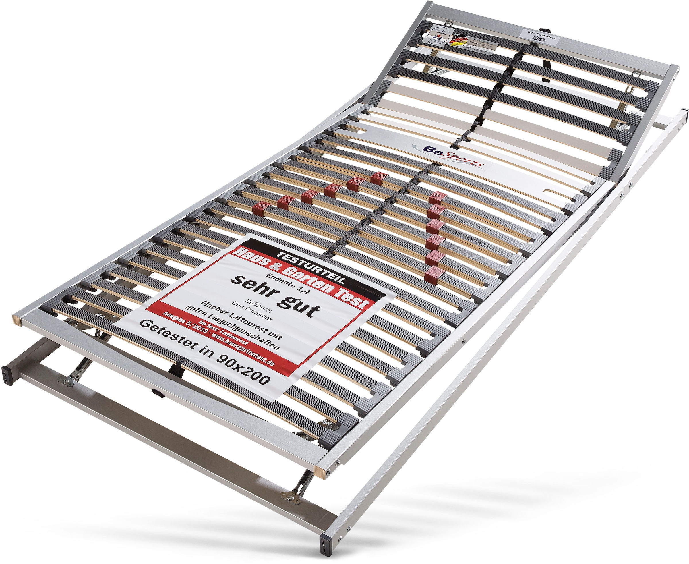 BeSports Lattenrost »Lattenrost Duo Powerflex, Lattenrost in 90x200 cm und weiteren Grössen«, (1 St.), Lattenrost mit geringer Bauhöhe, 90x200 cm und weitere Grössen