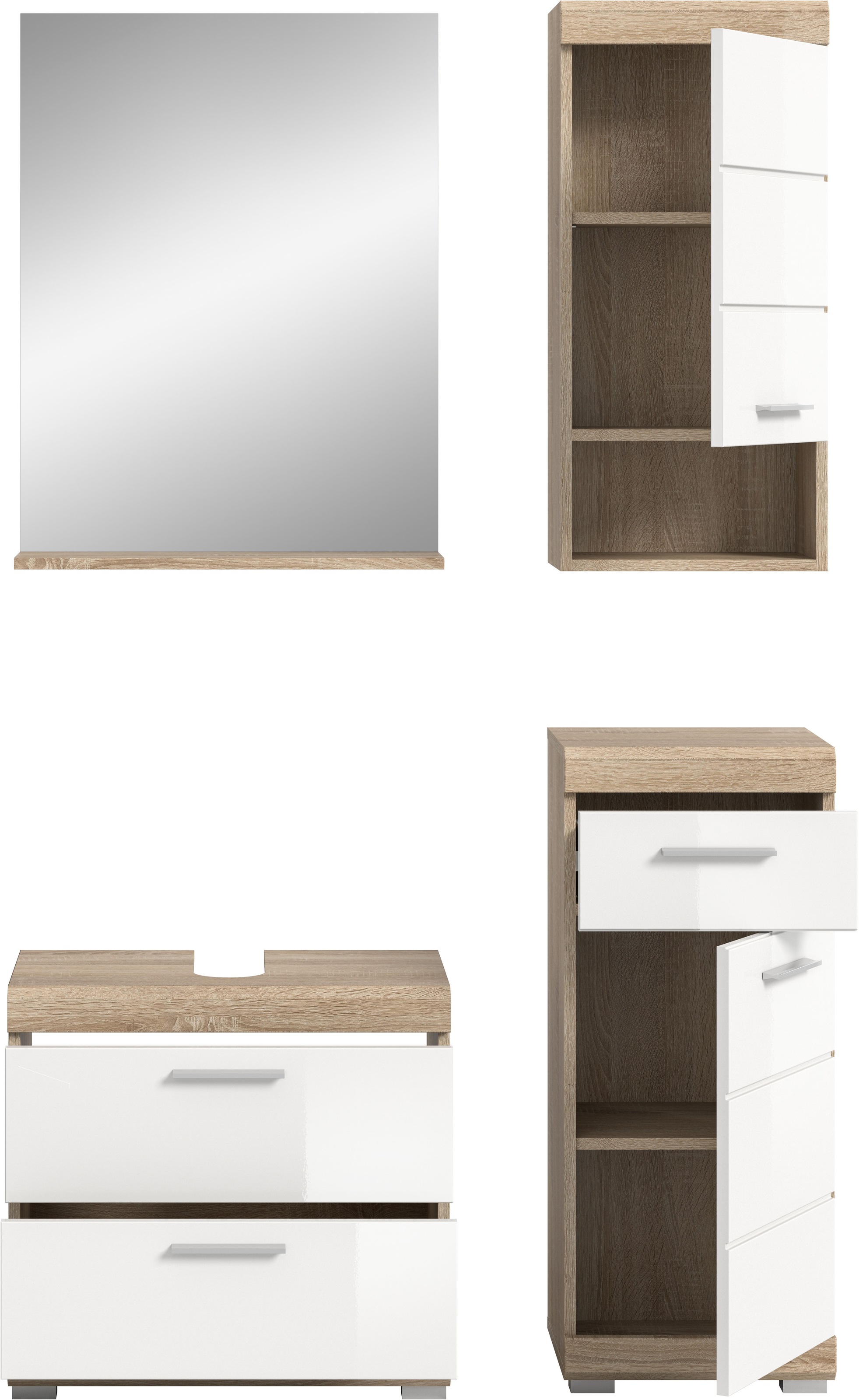 welltime Ensemble de meubles de salle de bain »Siena, 4 teilig, bestehend aus:« Set, TOPSELLER!, 3 cuis tlg.