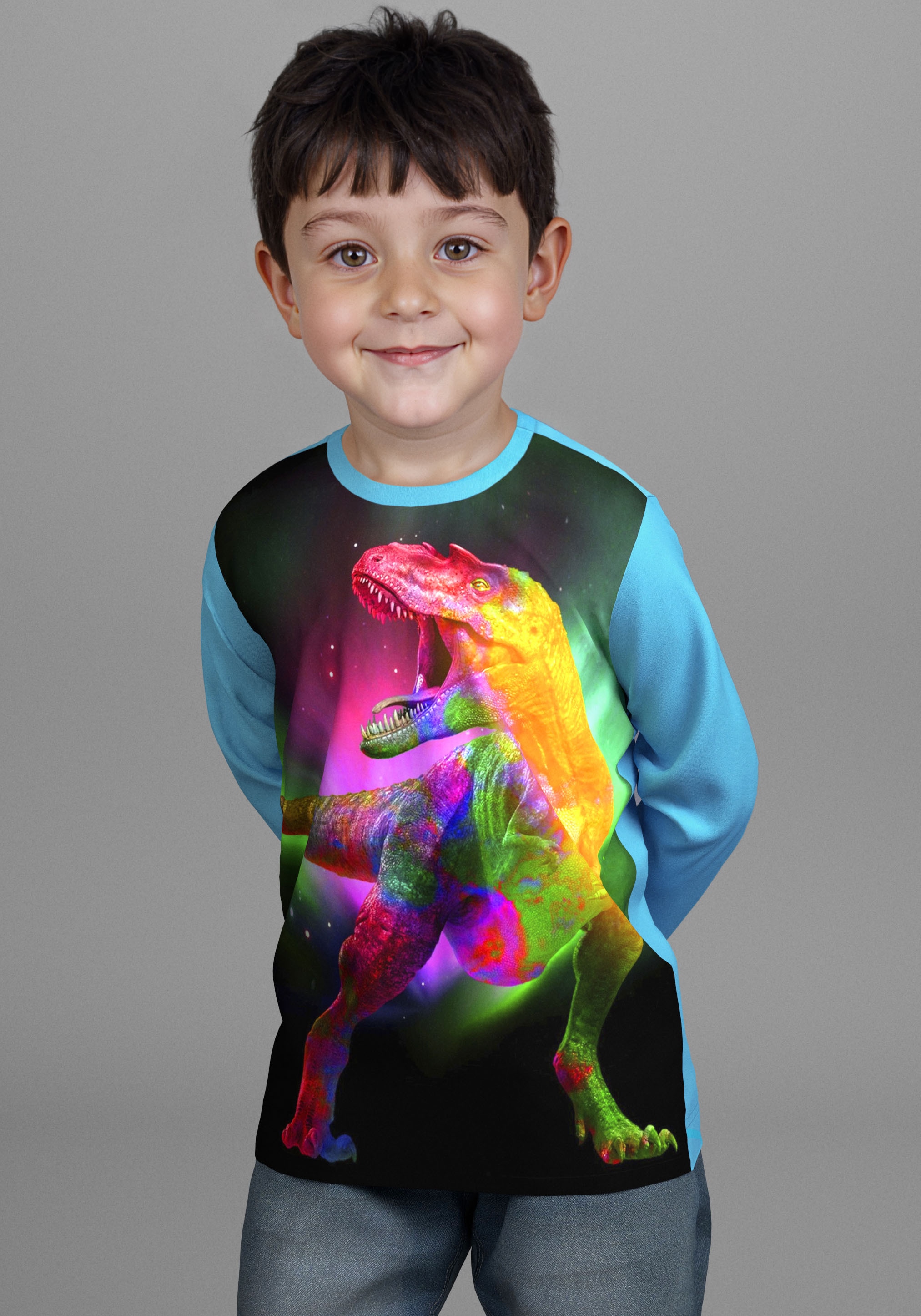 Image of KIDSWORLD Langarmshirt "Dino-Shirt" Dino Fotodruck