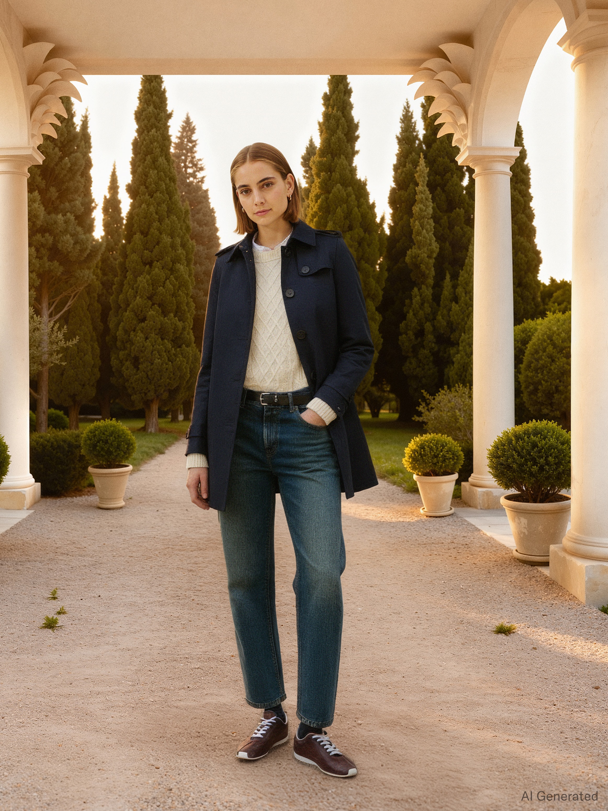 Tommy Hilfiger Veste longue »HERITAGE SINGLE BREASTED TRENCH« mit den typischen Trenchdetails & Tommy Streifen als Gürtelschlaufe