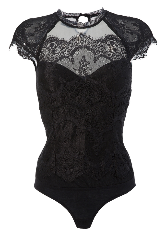 MarJo Shirtbody, Damen, aus zartem Tüll und Spitzenbesatz kaufen
