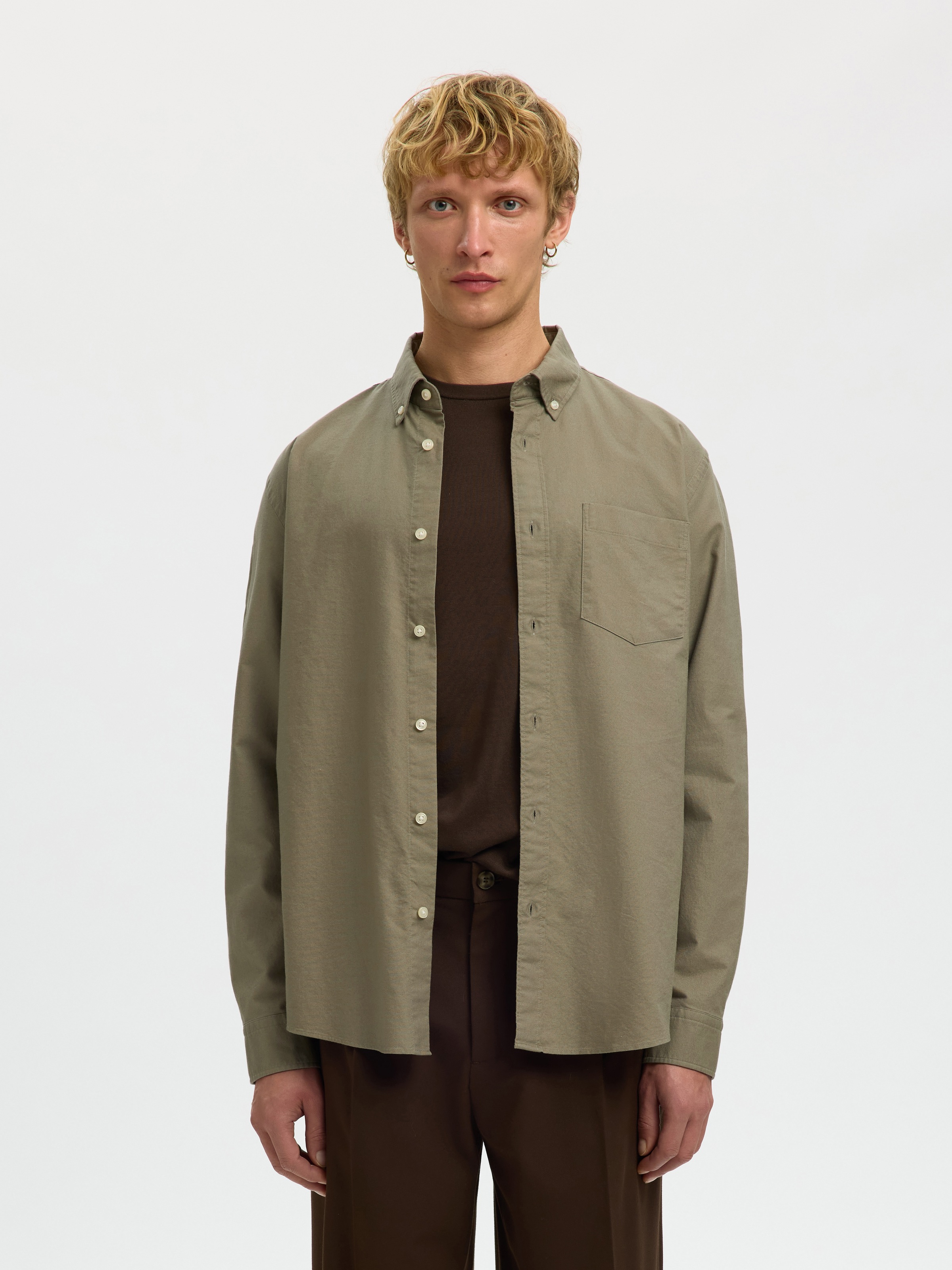 SELECTED Langarmhemd »SLHREGRICK-OX SHIRT LS NOOS« Baumwolle, regular fit