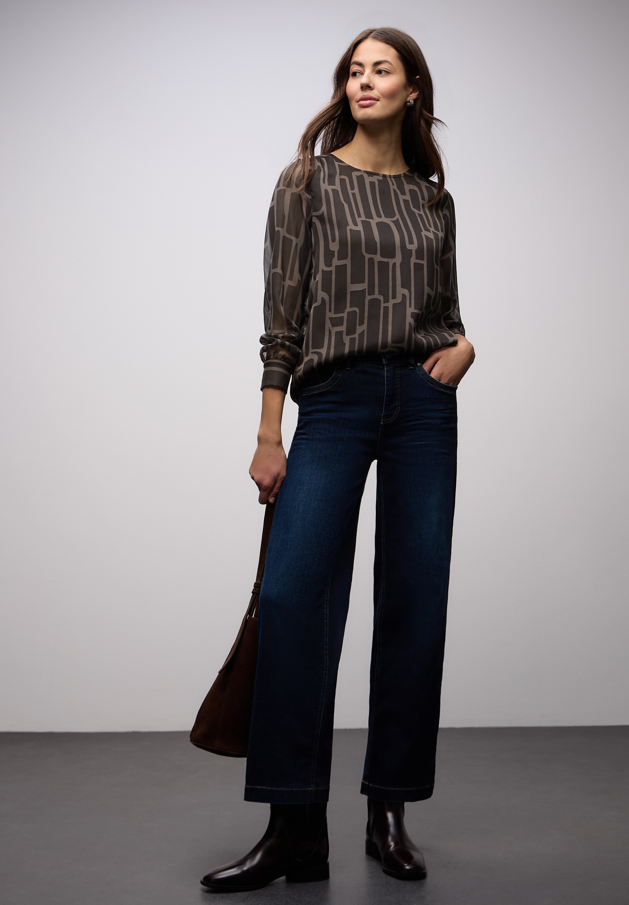 STREET ONE Langarmbluse mit grafischem Muster