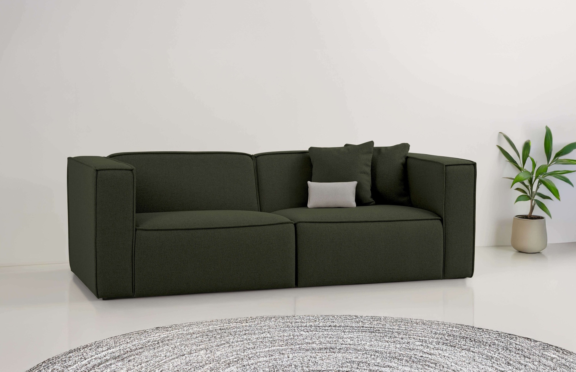 Image of GOODproduct 3-Sitzer "Tammie" Breite 222 cm, Webstoff fein, bodentief, mit Wellenunterfederung