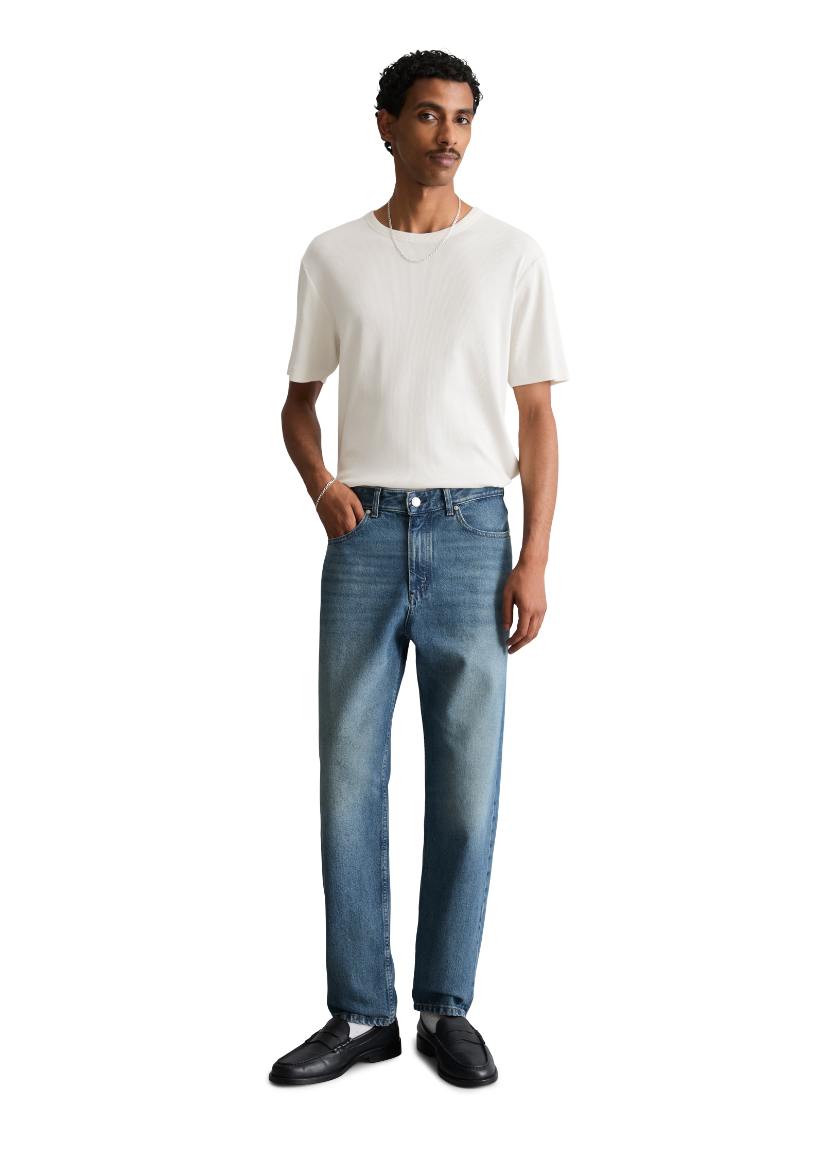 Marc O'Polo DENIM Jeans taille basse Modèle Runne tapered en coton bio pur