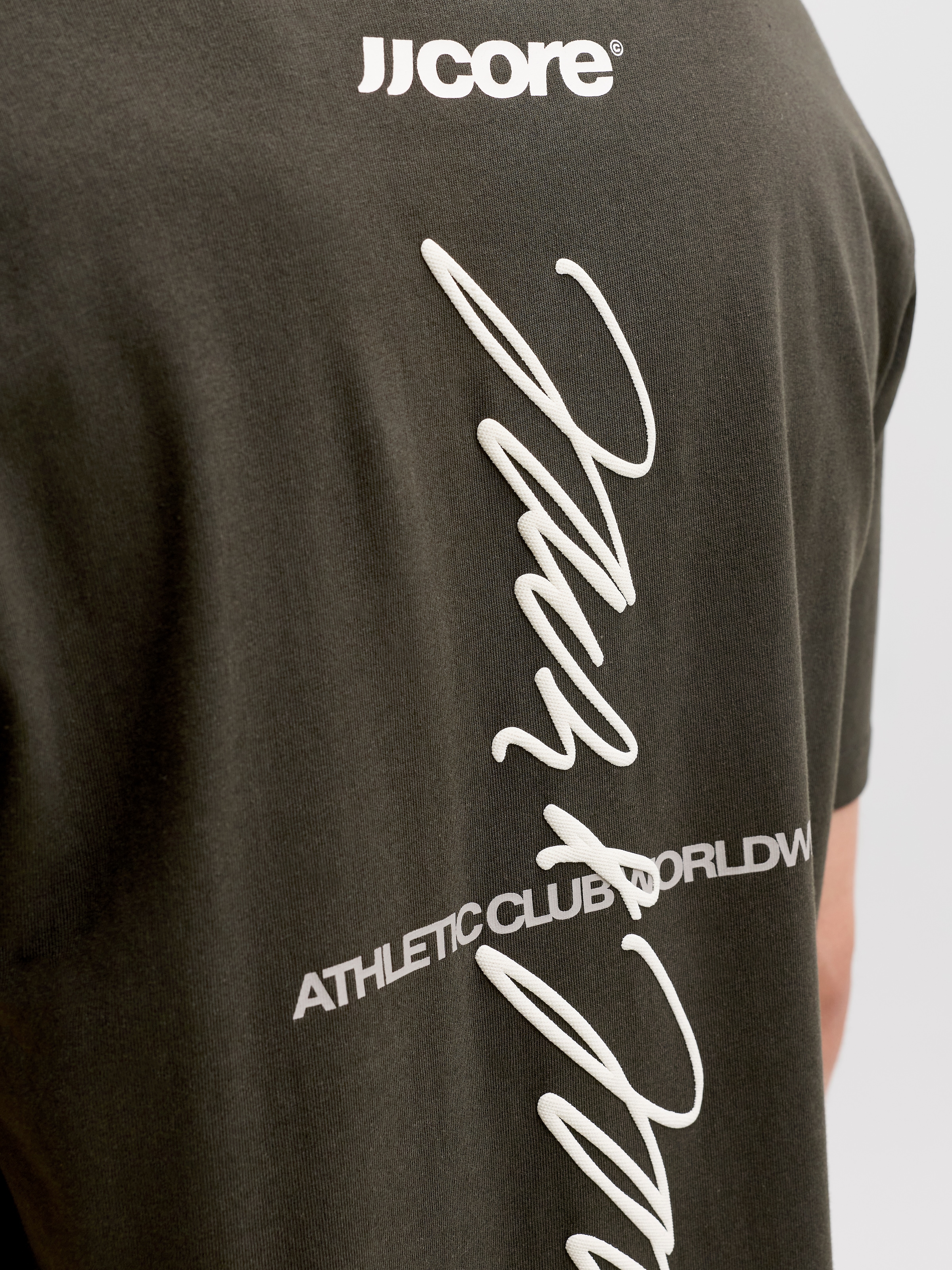 Jack & Jones Rundhalsshirt »JCOCLUB BACK SCRIPT TEE SS CREW NECK SN« Baumwolle, relaxed fit