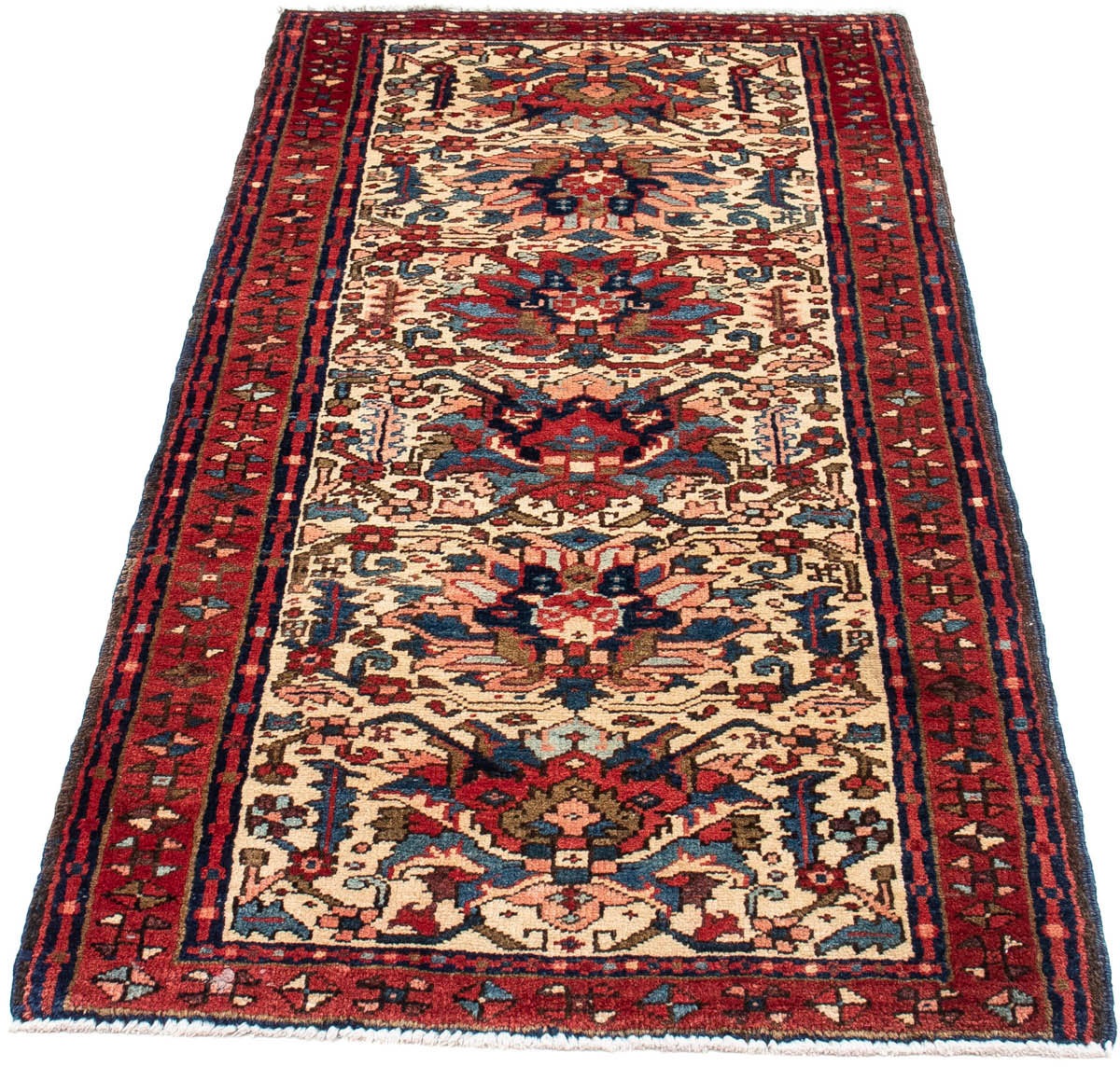 Image of morgenland Hochflor-Läufer »Heriz Medaillon Beige 150 x 67 cm«, rechteckig, 1 mm Höhe, Handgeknüpft bei Ackermann Versand Schweiz