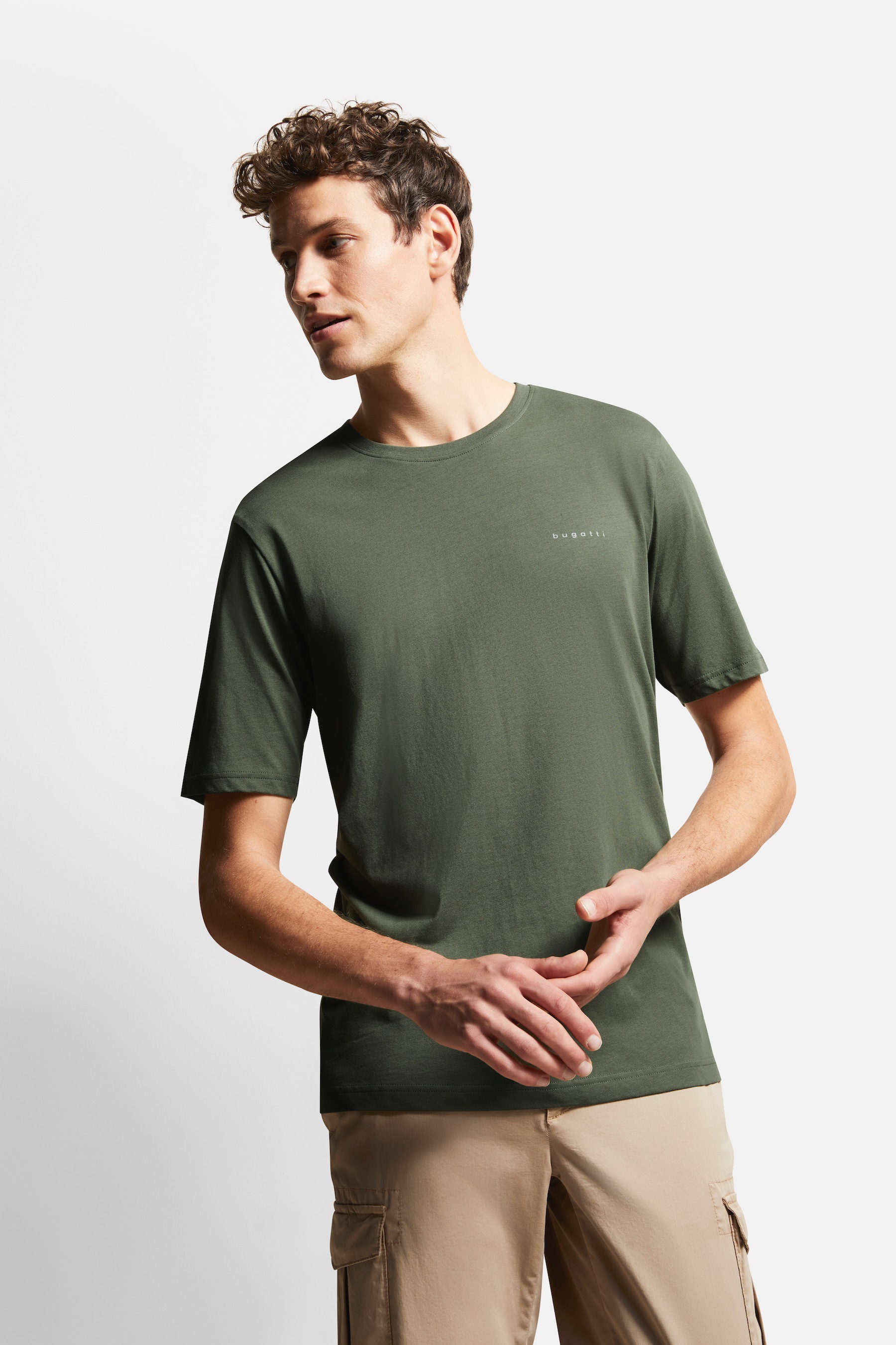 Image of bugatti T-Shirt mit moderner Passform