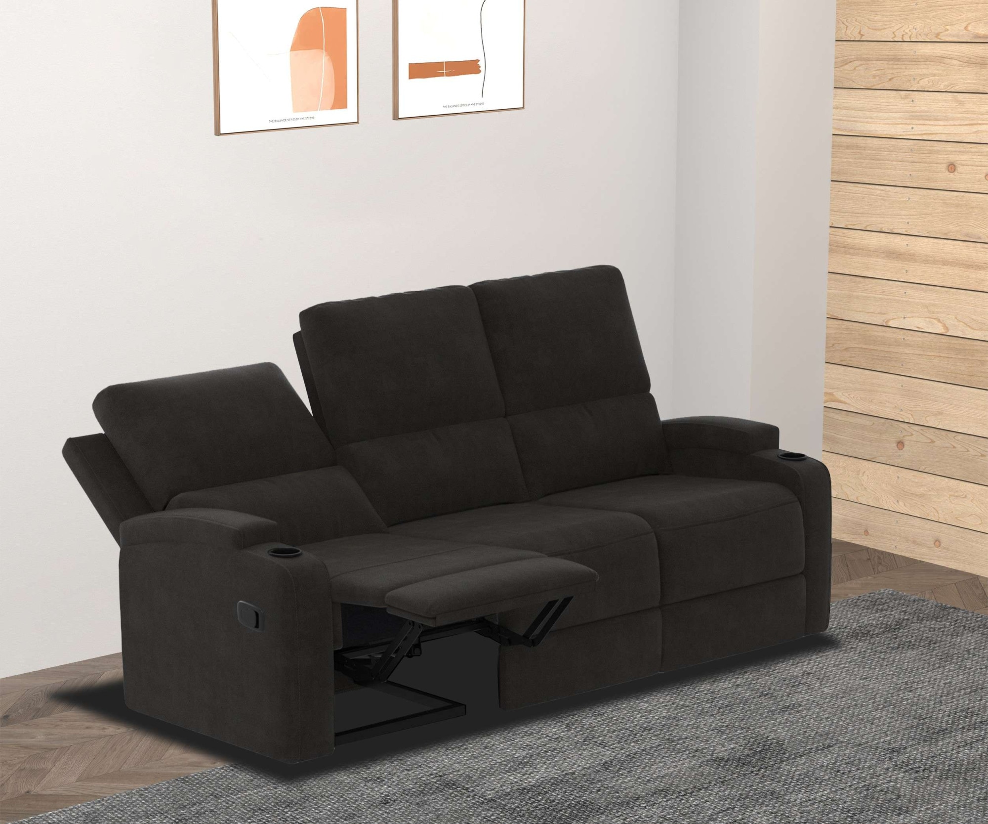 GOODproduct 3-Sitzer »NAPORI Microfaser, Multimediasofa, Kinosessel XXL« Kinosofa mit 2 x Relaxfunktion und Getränkehalter