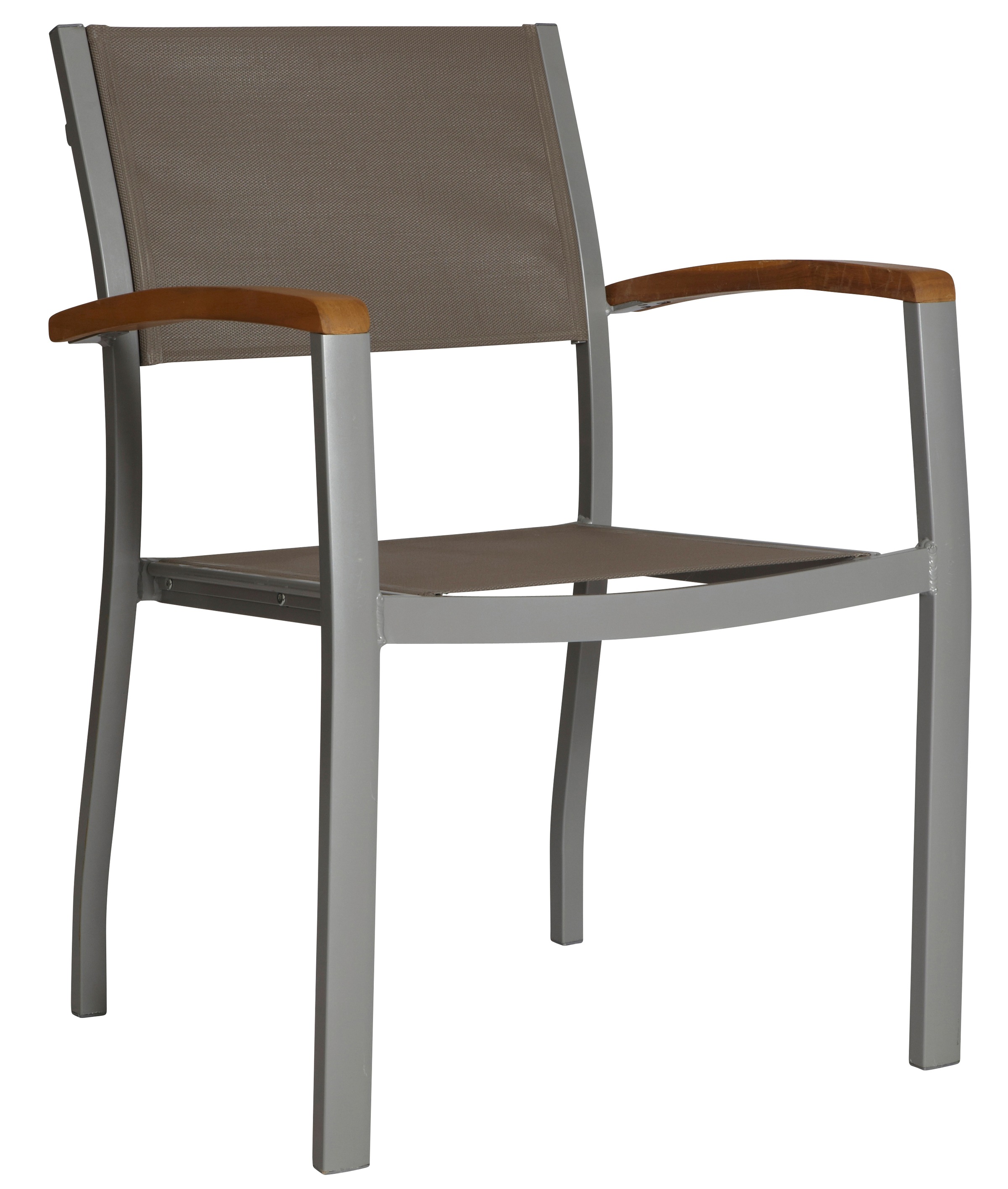 Image of MERXX Gartenstuhl »Monaco«, (Set), 1 St., Aluminium/Textil/Akazie, stapelbar, grau bei Ackermann Versand Schweiz