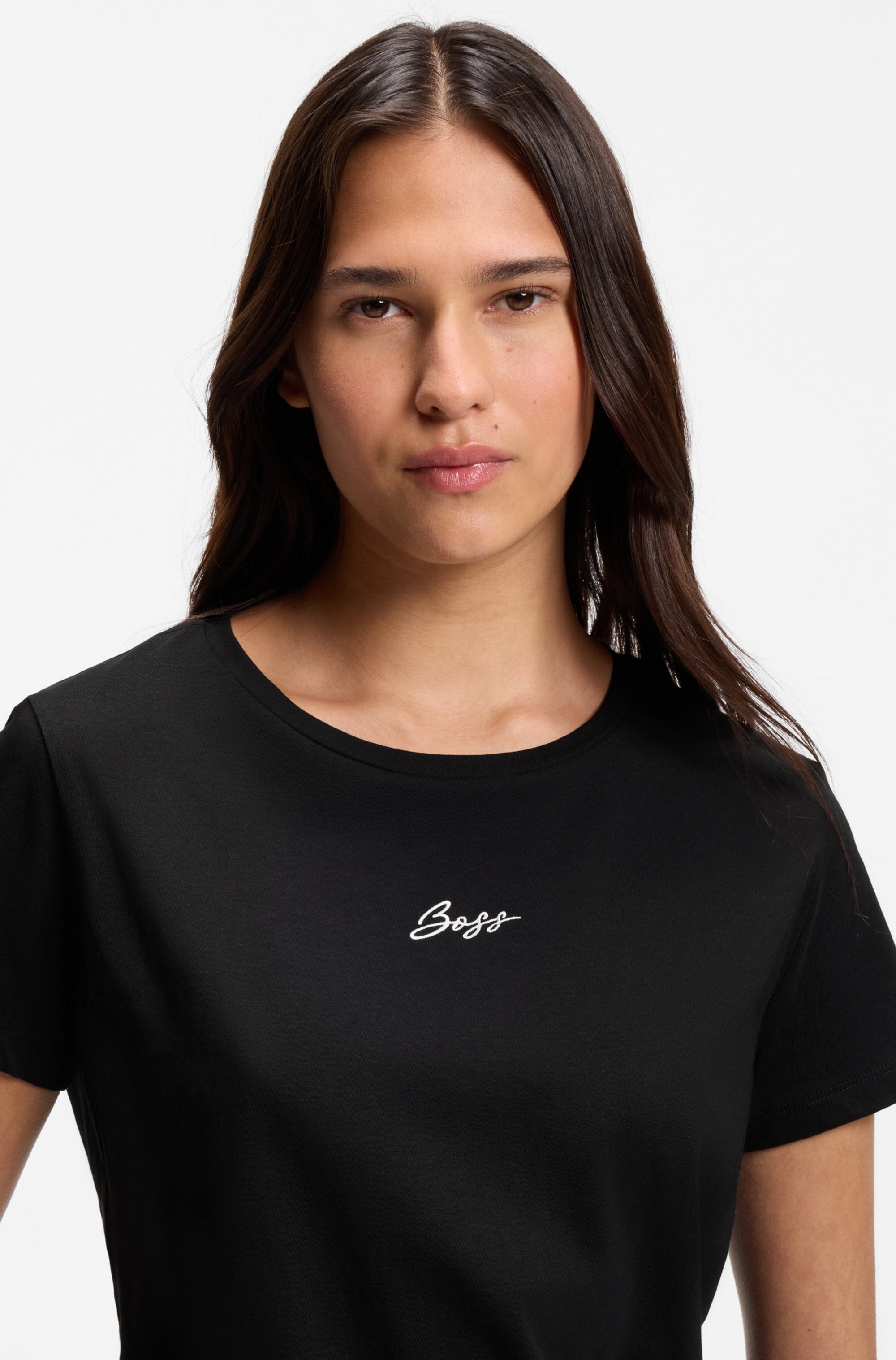 BOSS ORANGE T-shirt »Elove Embro Premium Damenmode« mit Rundhals, Slim Fit