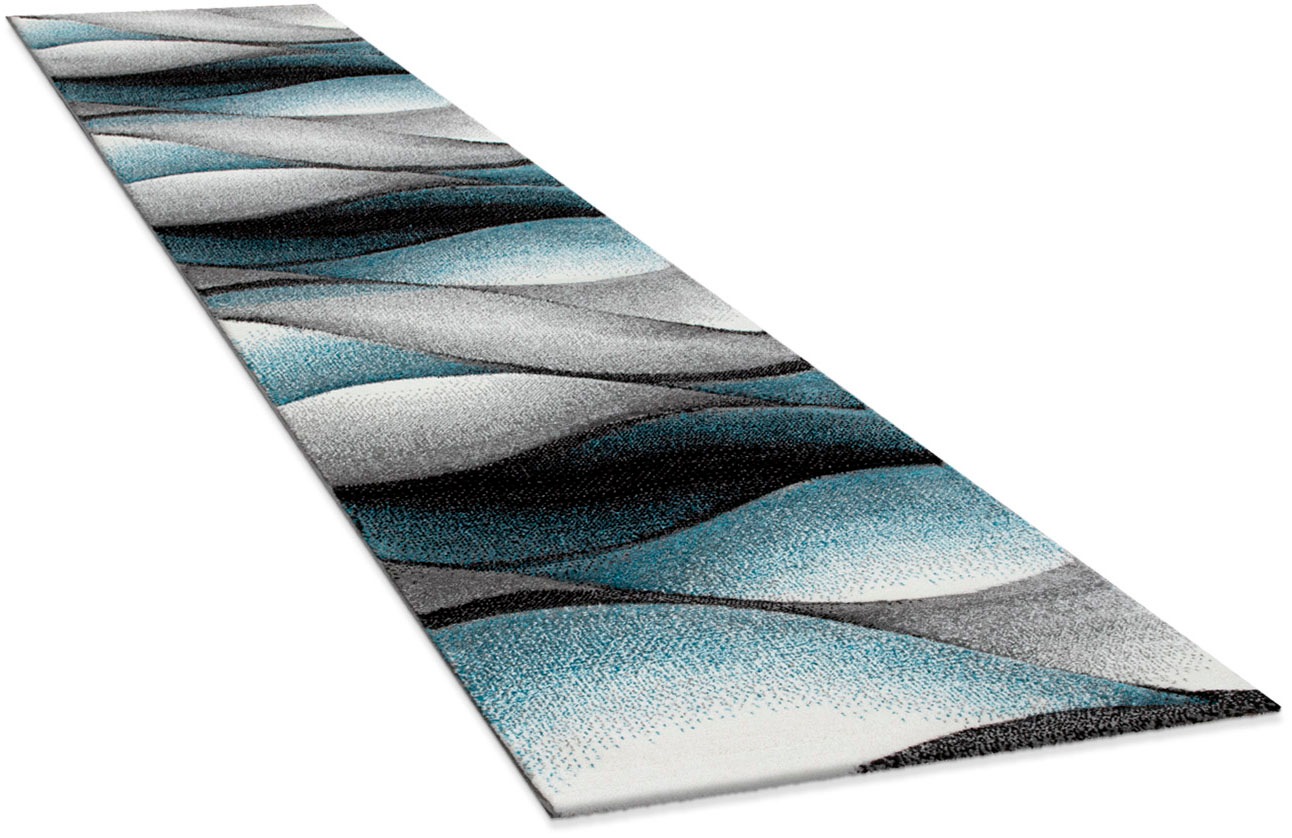 Image of Paco Home Läufer »Diamond 666«, rechteckig, 18 mm Höhe, Teppich-Läufer, Kurzflor, 3D-Design, modernes Wellen Muster, ideal im Flur & Schlafzimmer bei Ackermann Versand Schweiz