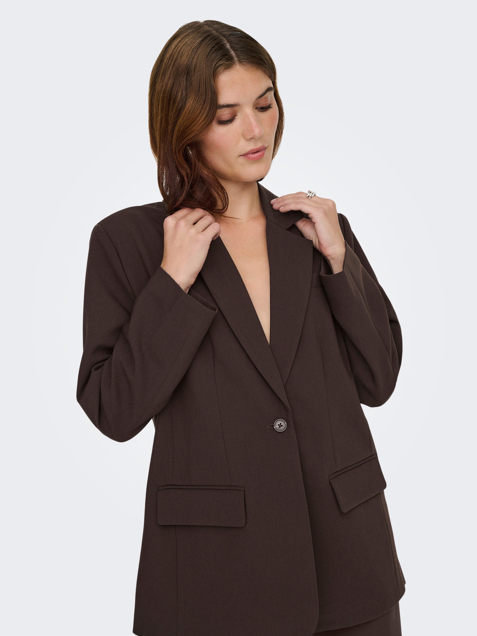 ONLY Blazer long »ONLLINDA-RAVEN L/S BF BLAZER TLR NOOS« Mélange de matériaux, oversize